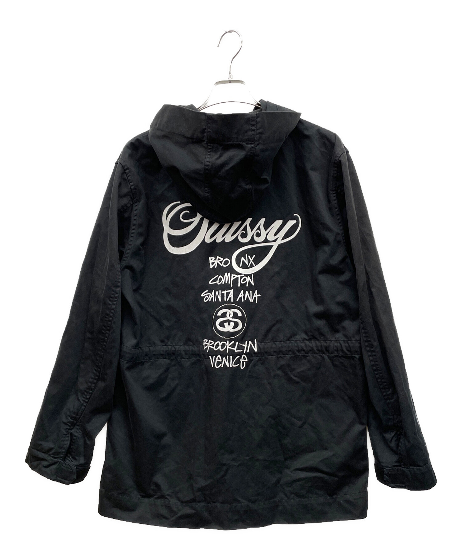 STUSSY‼️80年代‼️フード付きベンチコート 黒 当時試着程度‼️ 長期保管‼️‼️ STUSSY - チャンピオン/ステューシー/コラボ/限定/ベンチコート/コーチ
