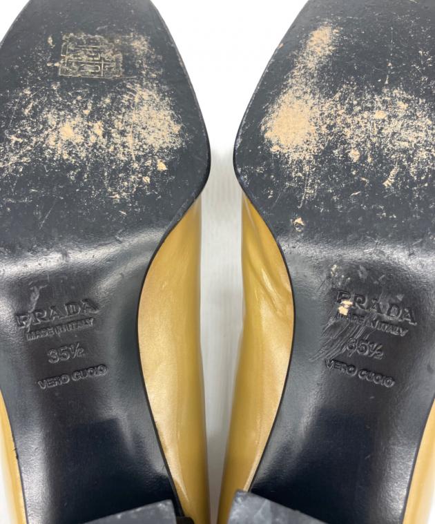 中古・古着通販】PRADA (プラダ) スクエアパンプス サイズ:35 1/2