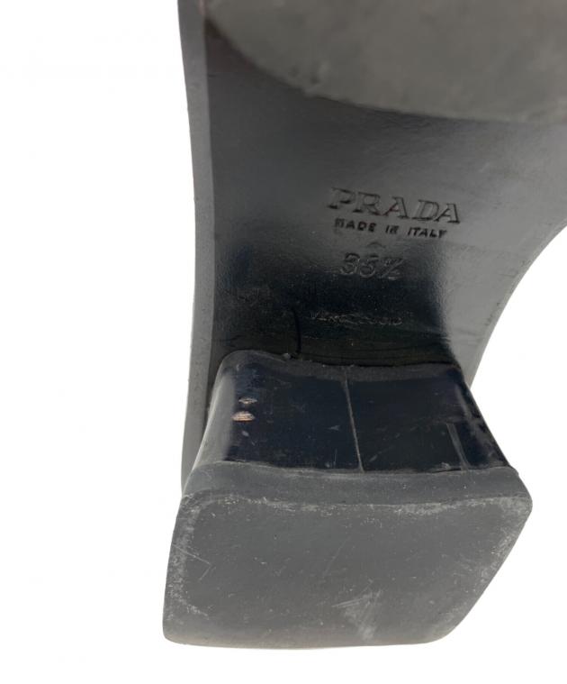 中古・古着通販】PRADA (プラダ) ロングブーツ ブラック サイズ:35 1/2