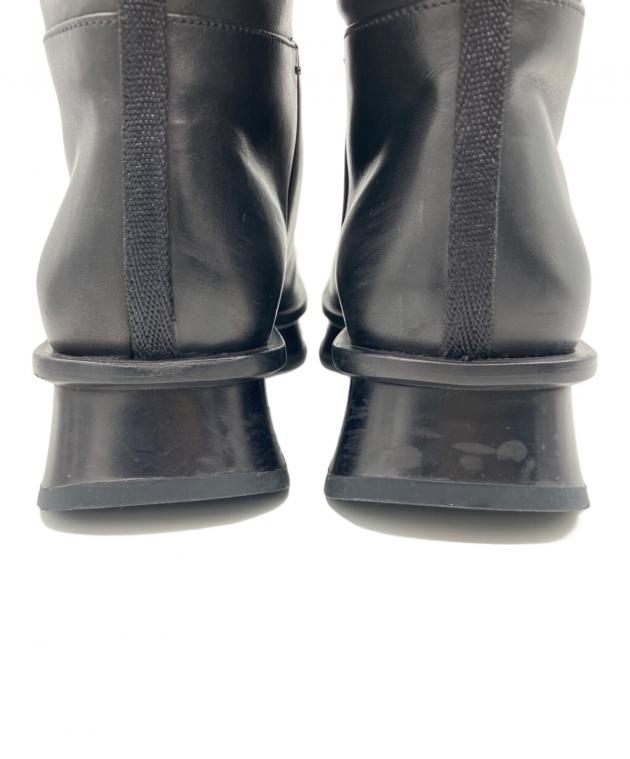 PRADAブラック ロングブーツ 35サイズ 中古・古着通販】PRADA (プラダ) レザーロングブーツ ブラック サイズ