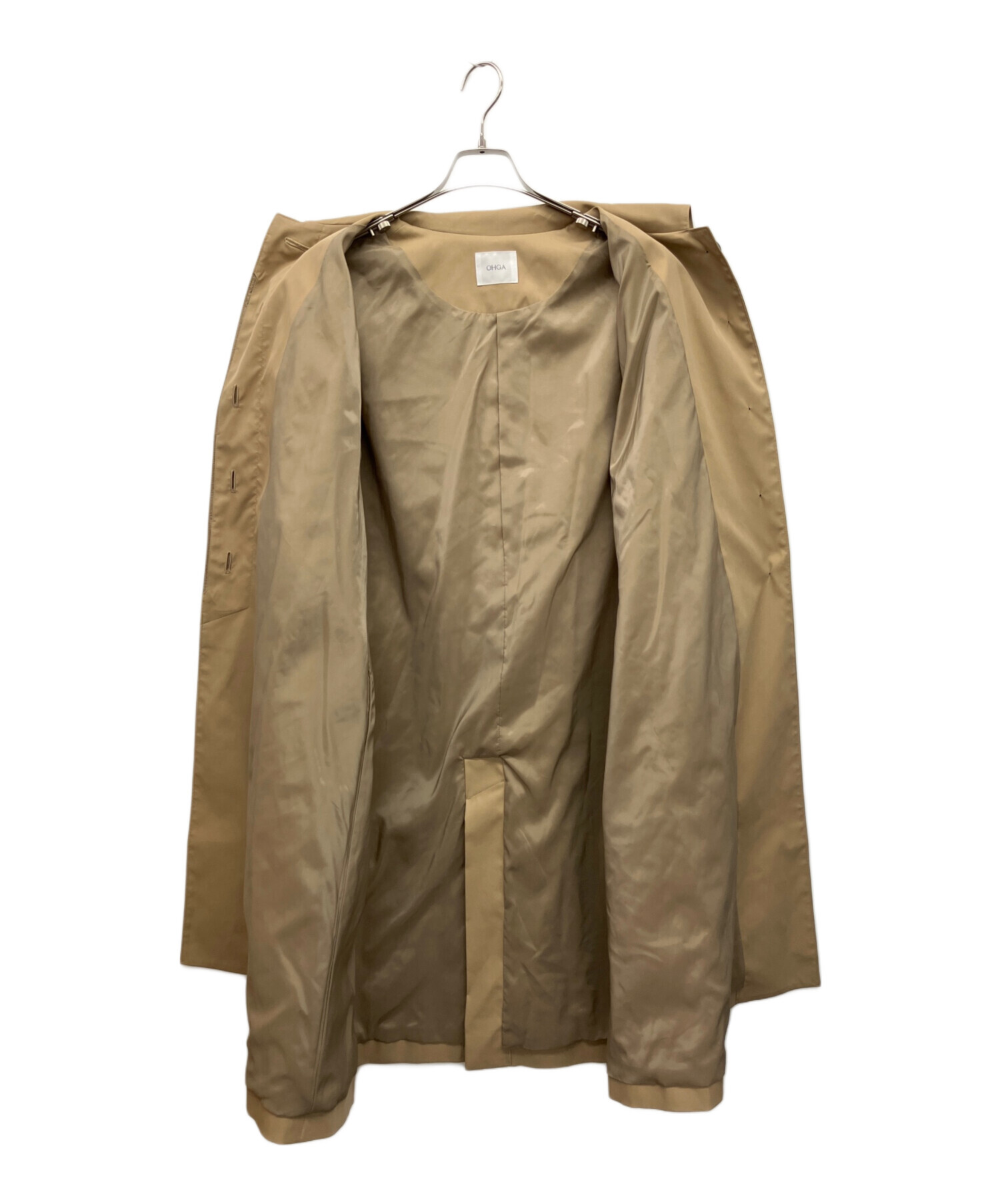 【美品】OHGA ベージュコート　Mサイズ 中古・古着通販】OHGA (オオガ) ステンカラーコート ベージュ サイズ:M