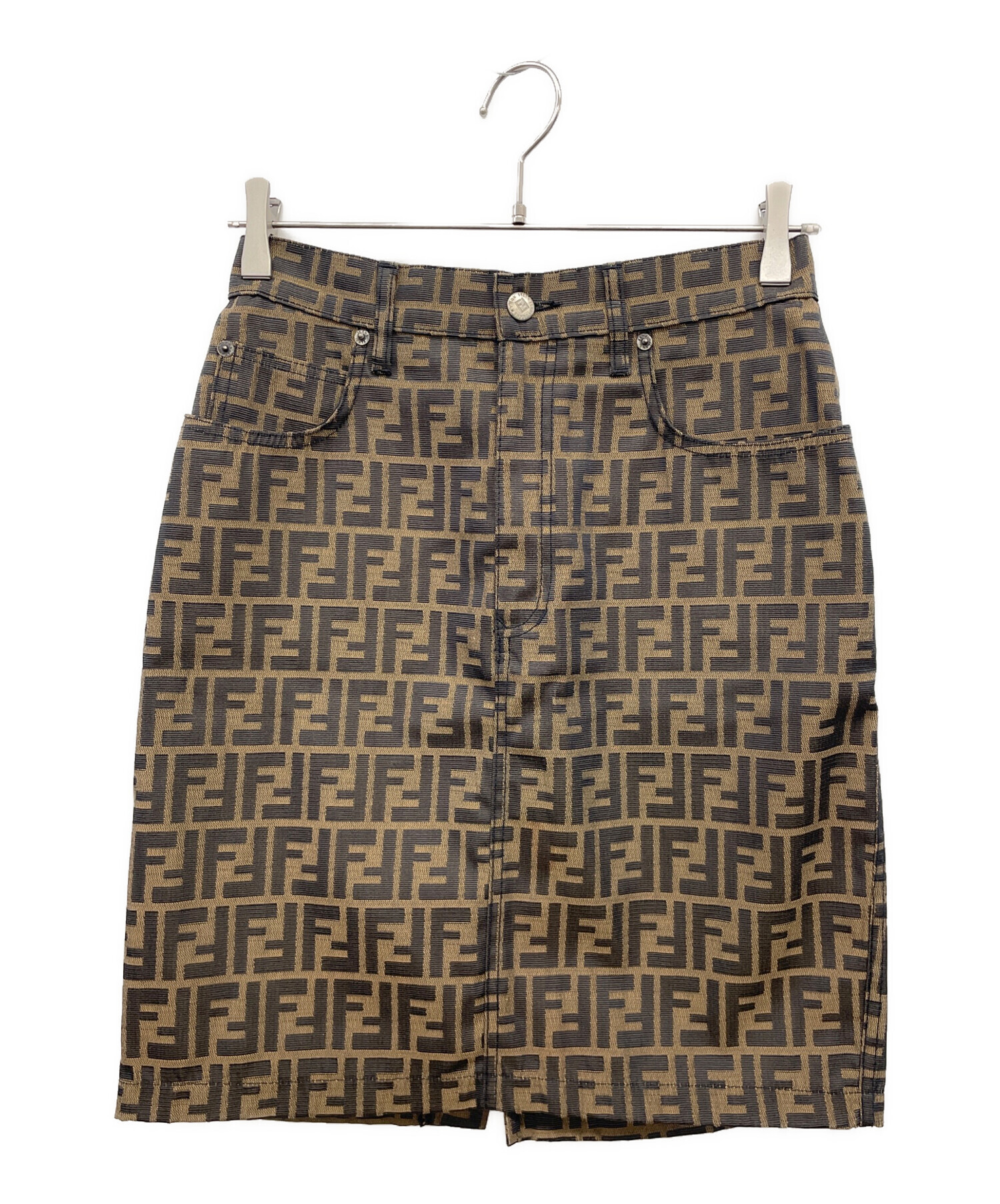 中古・古着通販】FENDI (フェンディ) ズッカ柄スカート ブラウン