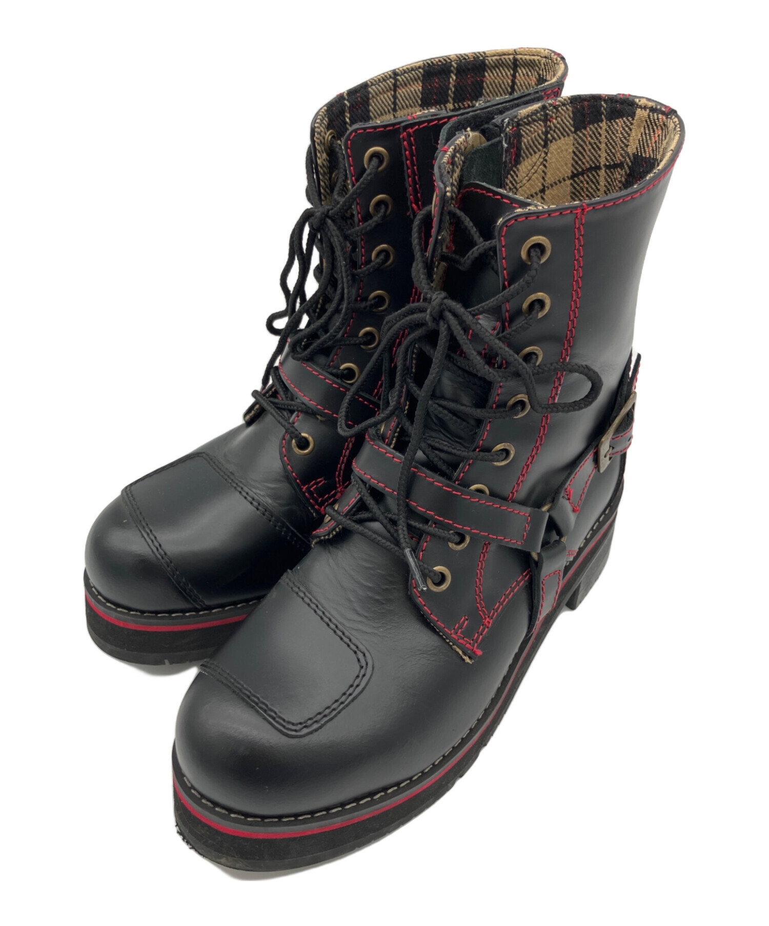 中古・古着通販】wildwing (ワイルドウィング) ブーツ ブラック×レッド