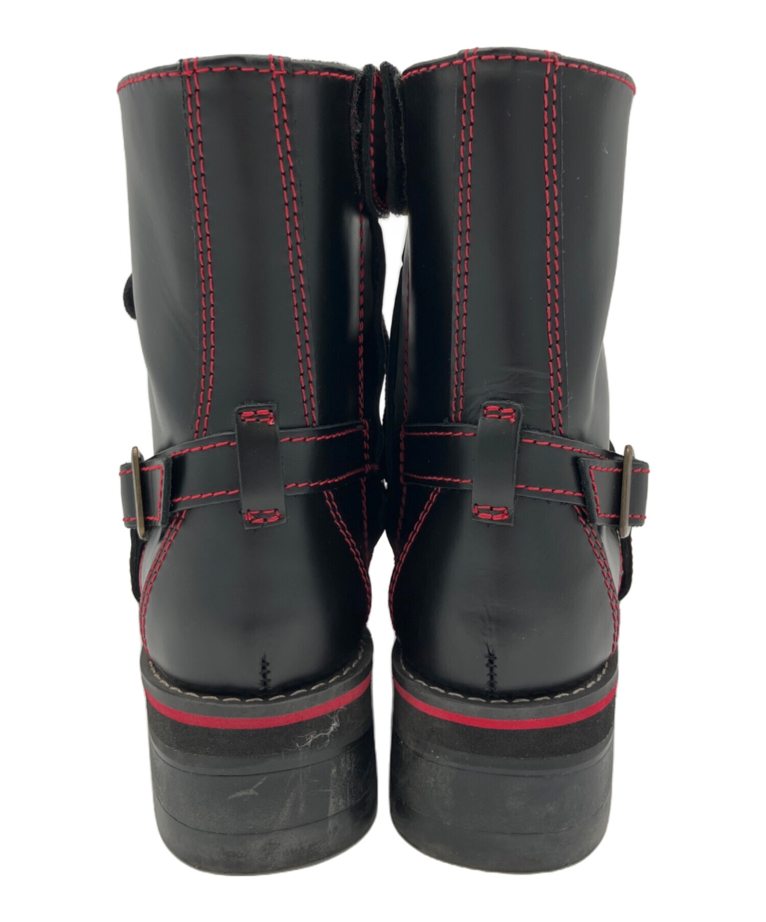 中古・古着通販】wildwing (ワイルドウィング) ブーツ ブラック×レッド