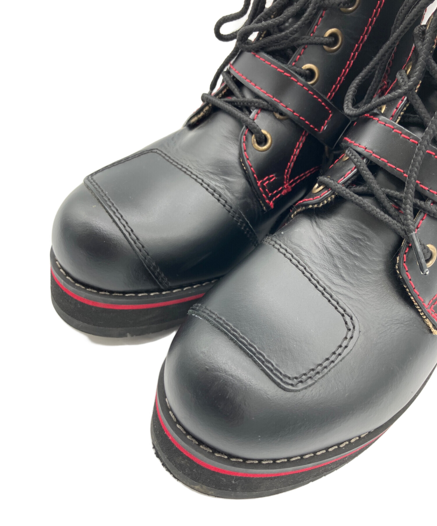 中古・古着通販】wildwing (ワイルドウィング) ブーツ ブラック×レッド