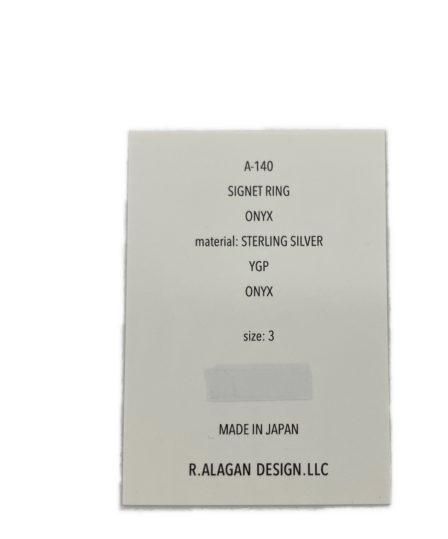 中古・古着通販】R.ALAGAN (ララガン) リング サイズ:3｜ブランド 