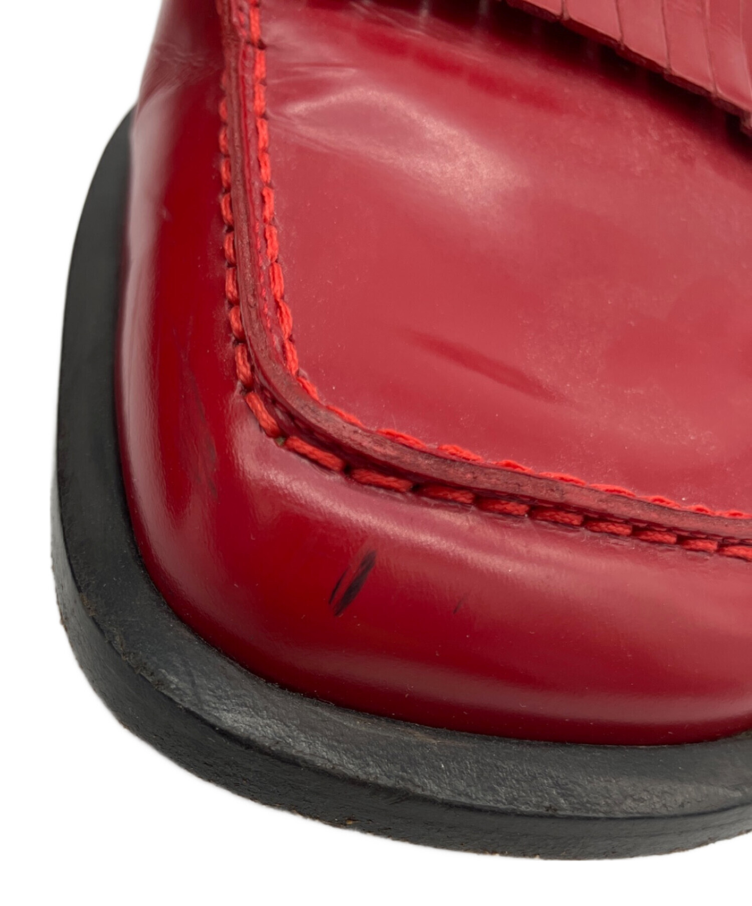 中古・古着通販】PRADA (プラダ) ローファーサンダル レッド サイズ:37