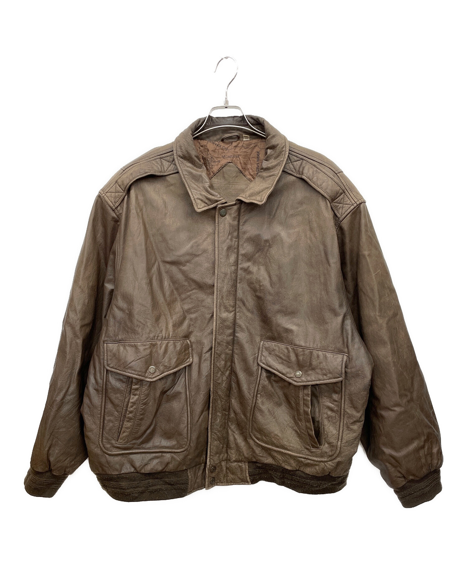 ROUNDTREE&YORKE レザージャケット Mサイズ ブラウン 中古・古着通販】roundtree&yorke (ラウンドツリーアンドヨーク