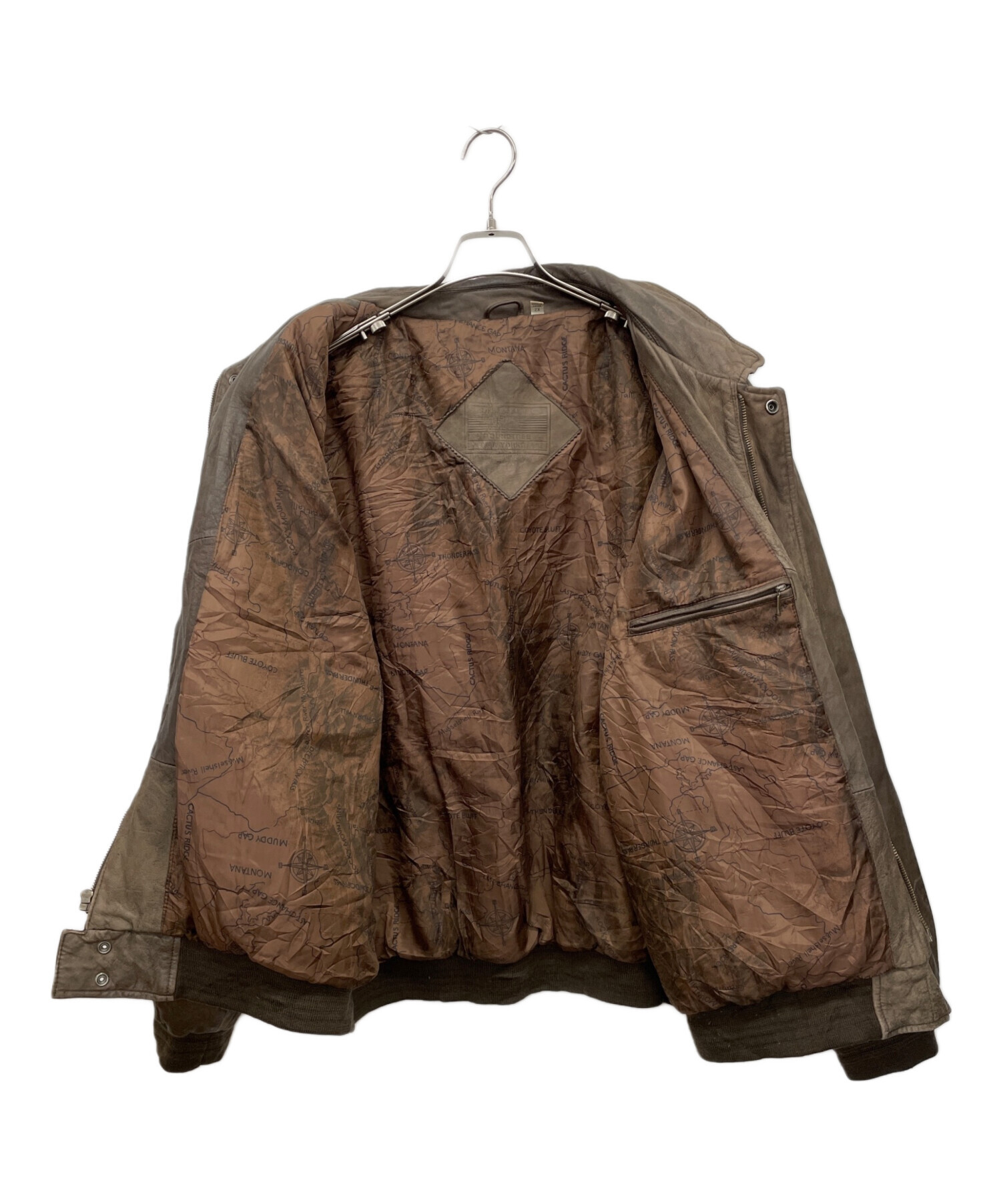 ROUNDTREE&YORKE レザージャケット Mサイズ ブラウン 雰囲気抜群】roundtree & yorke レザージャケット | オンライン古着屋