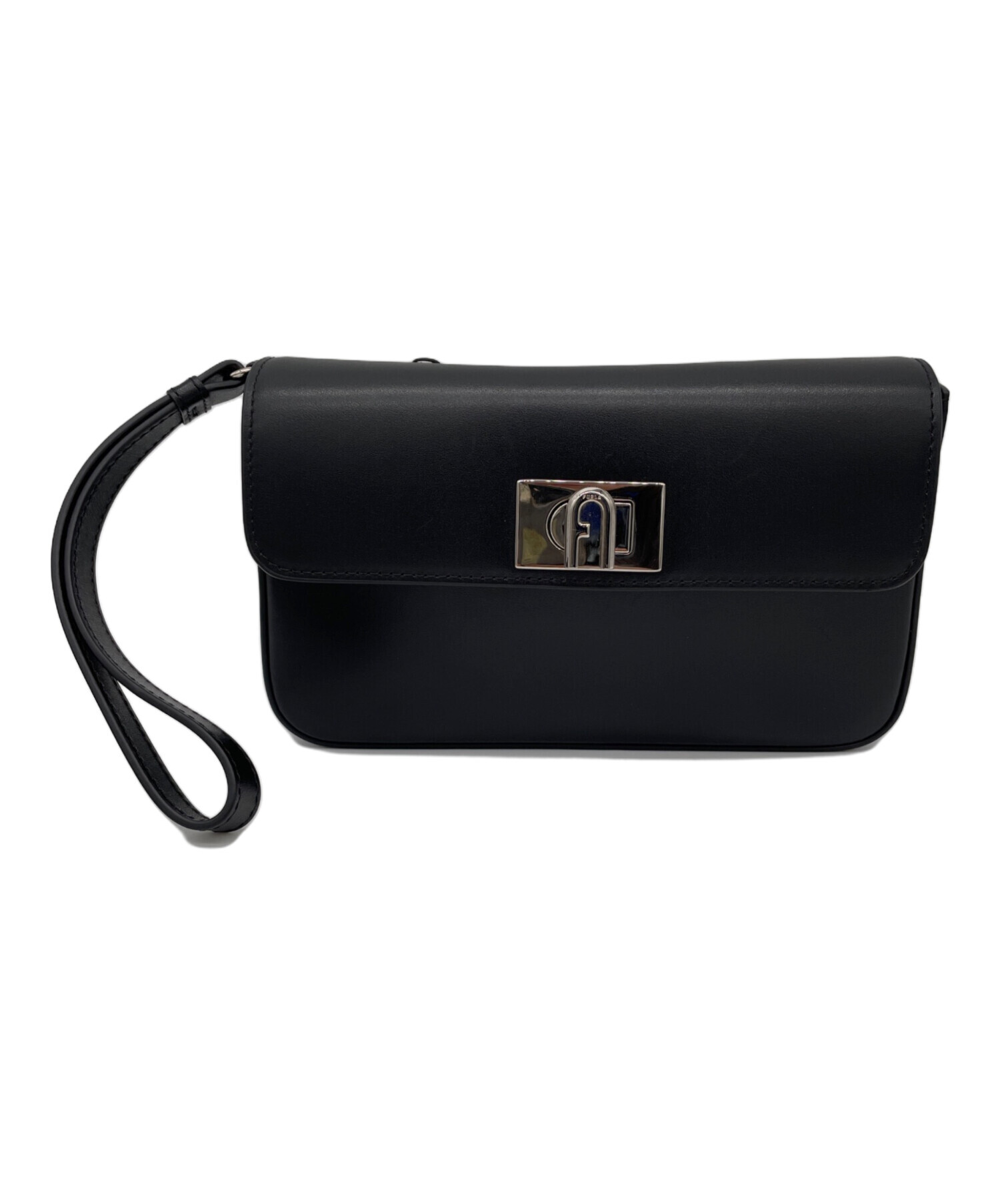 中古・古着通販】FURLA (フルラ) クラッチバッグ ブラック｜ブランド
