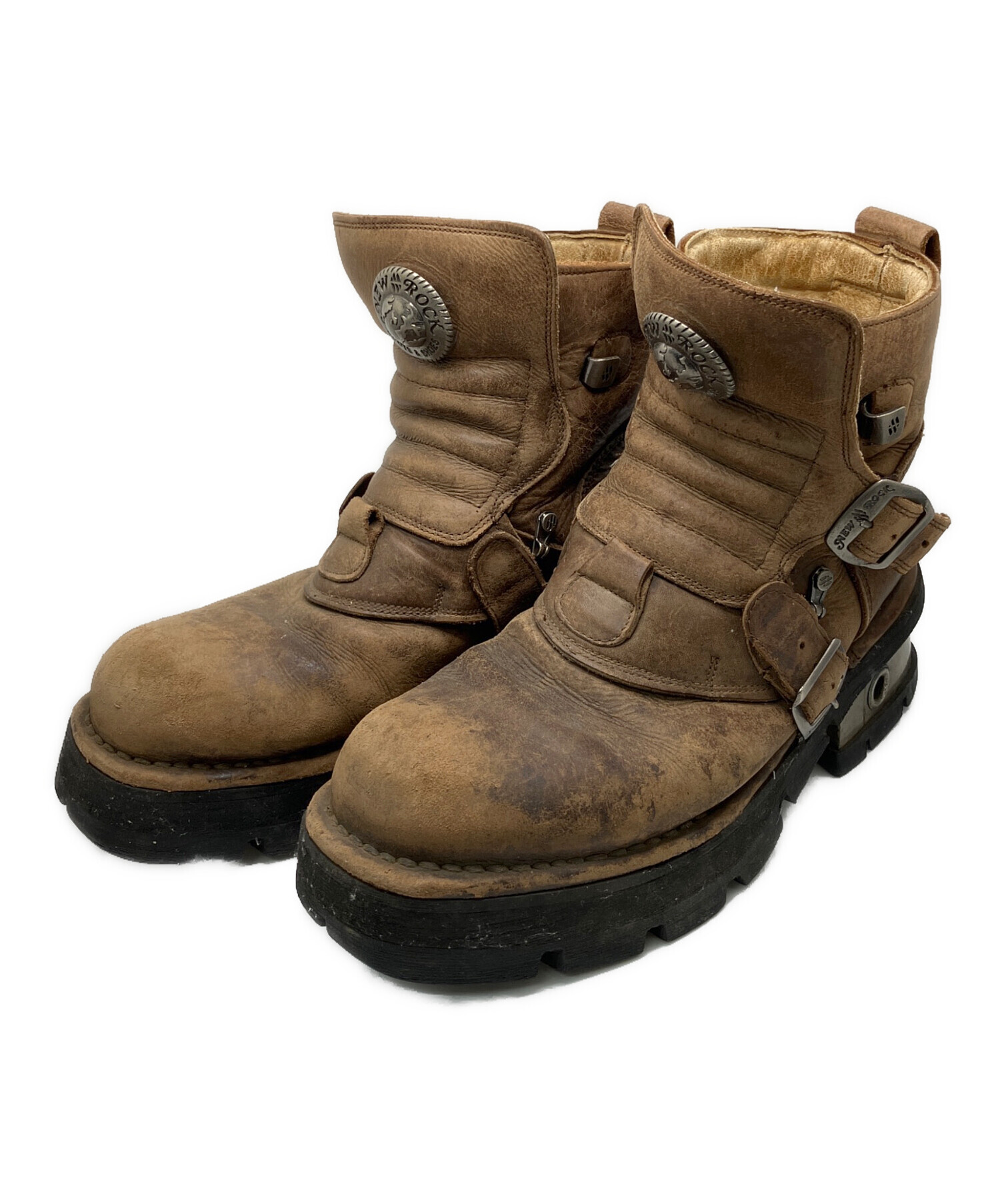 中古・古着通販】NEW ROCK (ニューロック) ショートブーツ ブラウン