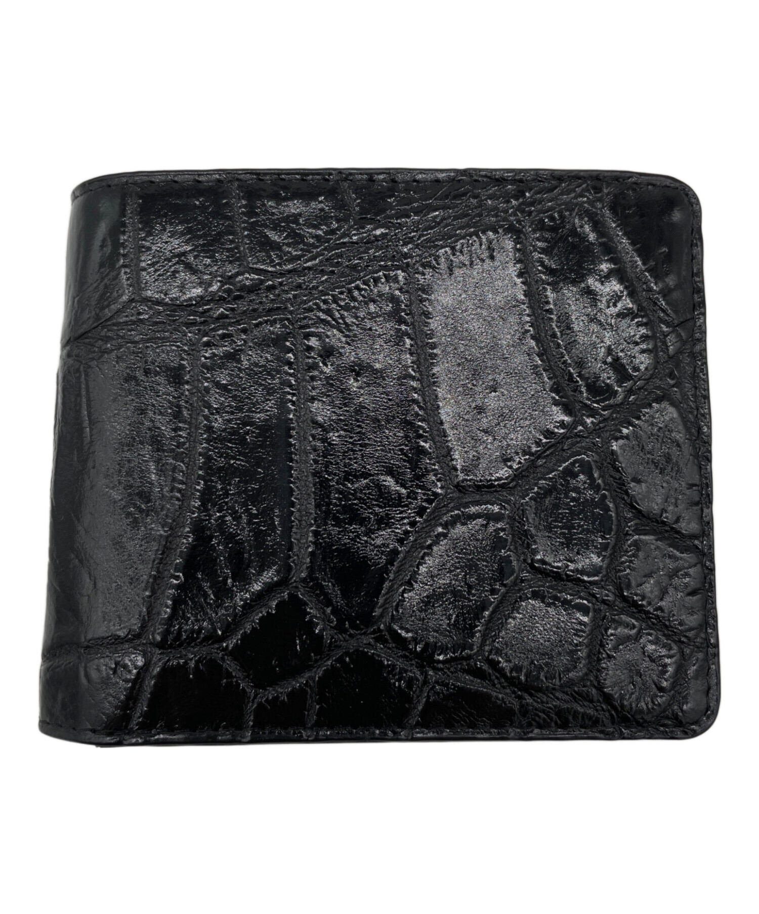 【稀少】 GENUINE CROCODILE SKIN クロコダイル バッグ 黒 ☆クロコ ハンドバッグ ブラック GENUINE CROCODILE SKIN シンプル