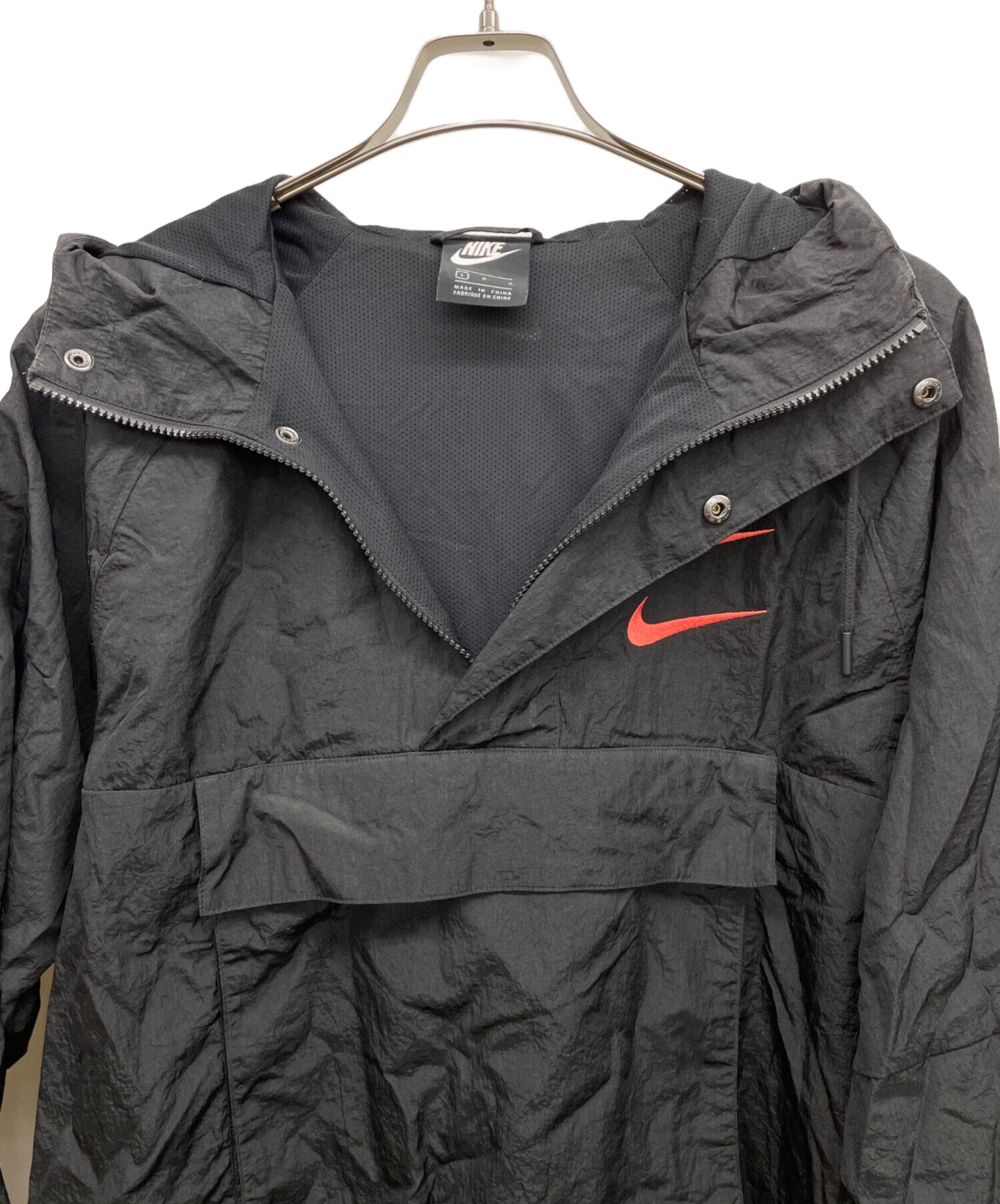 中古・古着通販】NIKE (ナイキ) アノラックパーカー ブラック サイズ