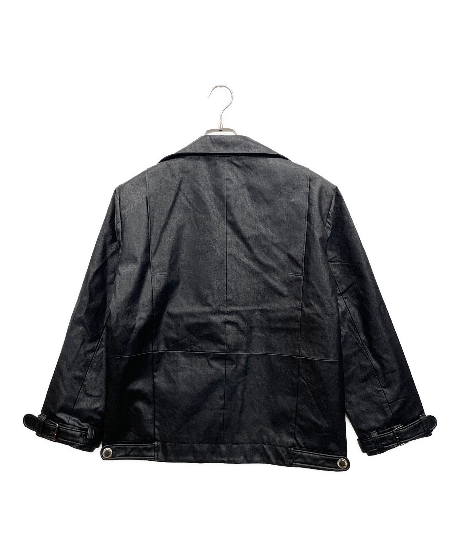 超希少 MARY QUANT レザージャケット ライダース 羊革 M ブラック MARY QUANT（マリークワント）の「フェイクレザーライダース
