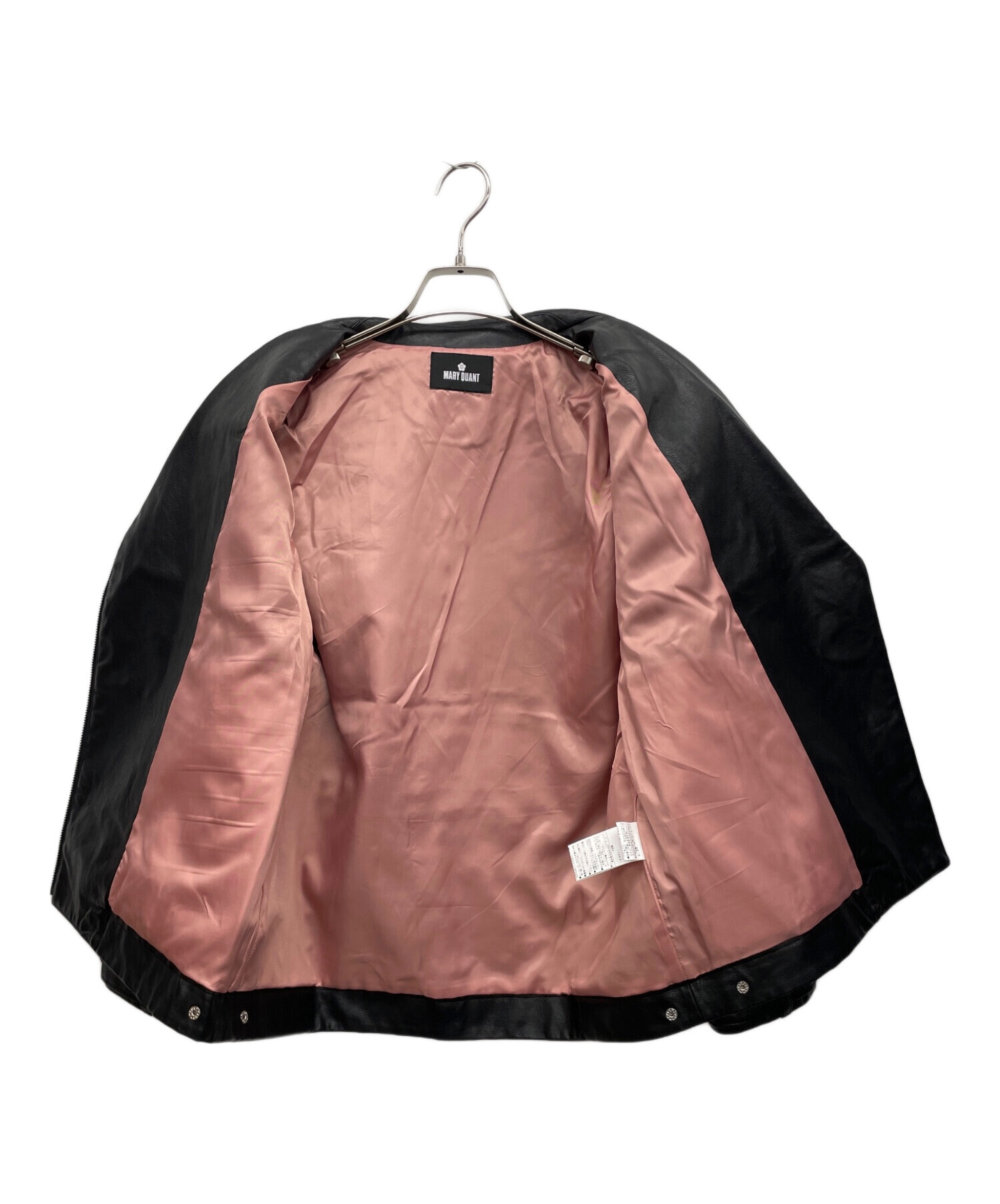 超希少 MARY QUANT レザージャケット ライダース 羊革 M ブラック MARY QUANT（マリークワント）の「フェイクレザーライダース