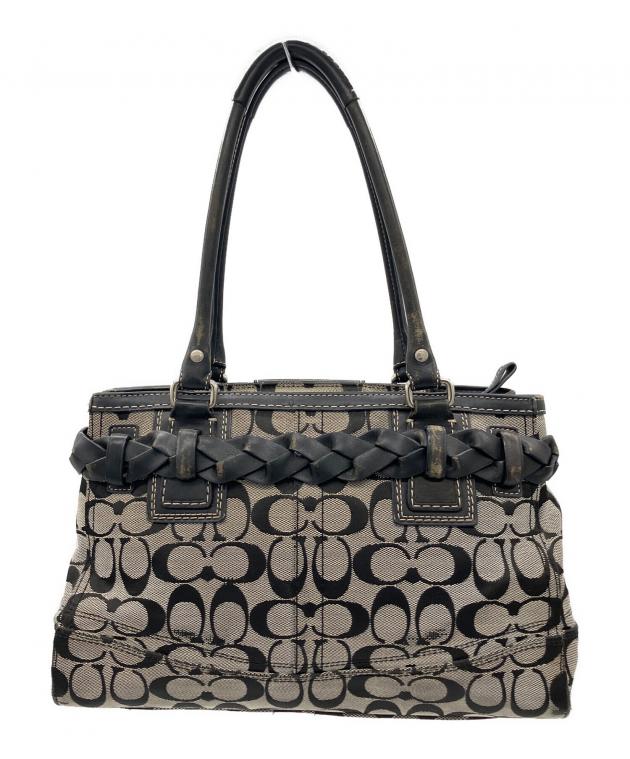 1円 □美品□ COACH コーチ F15665 シグネチャー キャンバス×レザー 