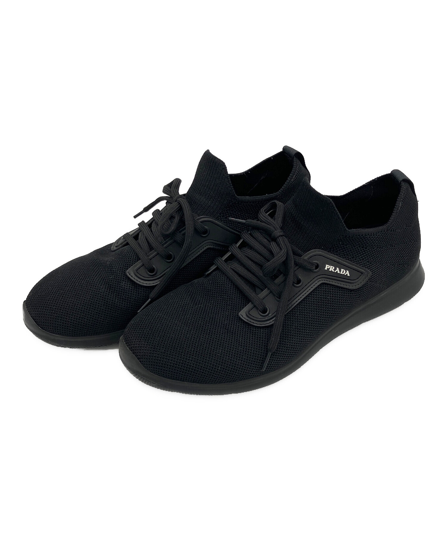 プラダ✖️ ブラックスニーカー　22.5センチ！　美品です‼️ 中古・古着通販】PRADA (プラダ) メッシュローカットスニーカー