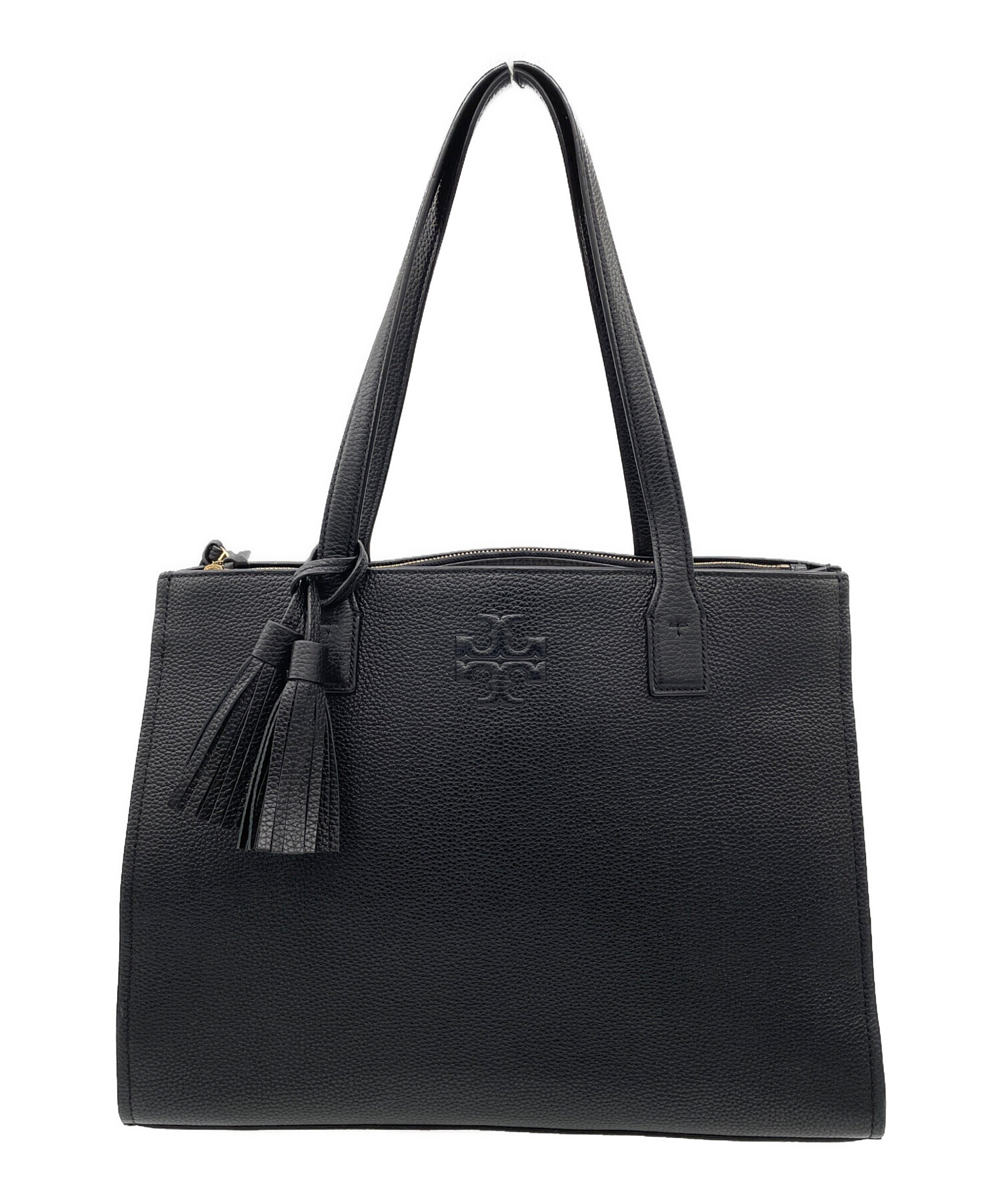 本物 トリーバーチ レザートート ブラック ヨコ約40cm USED TORY BURCH 札幌市東区 新道東店 本物 トリーバーチ レザートート ブラック ヨコ約40cm USED TORY BURCH