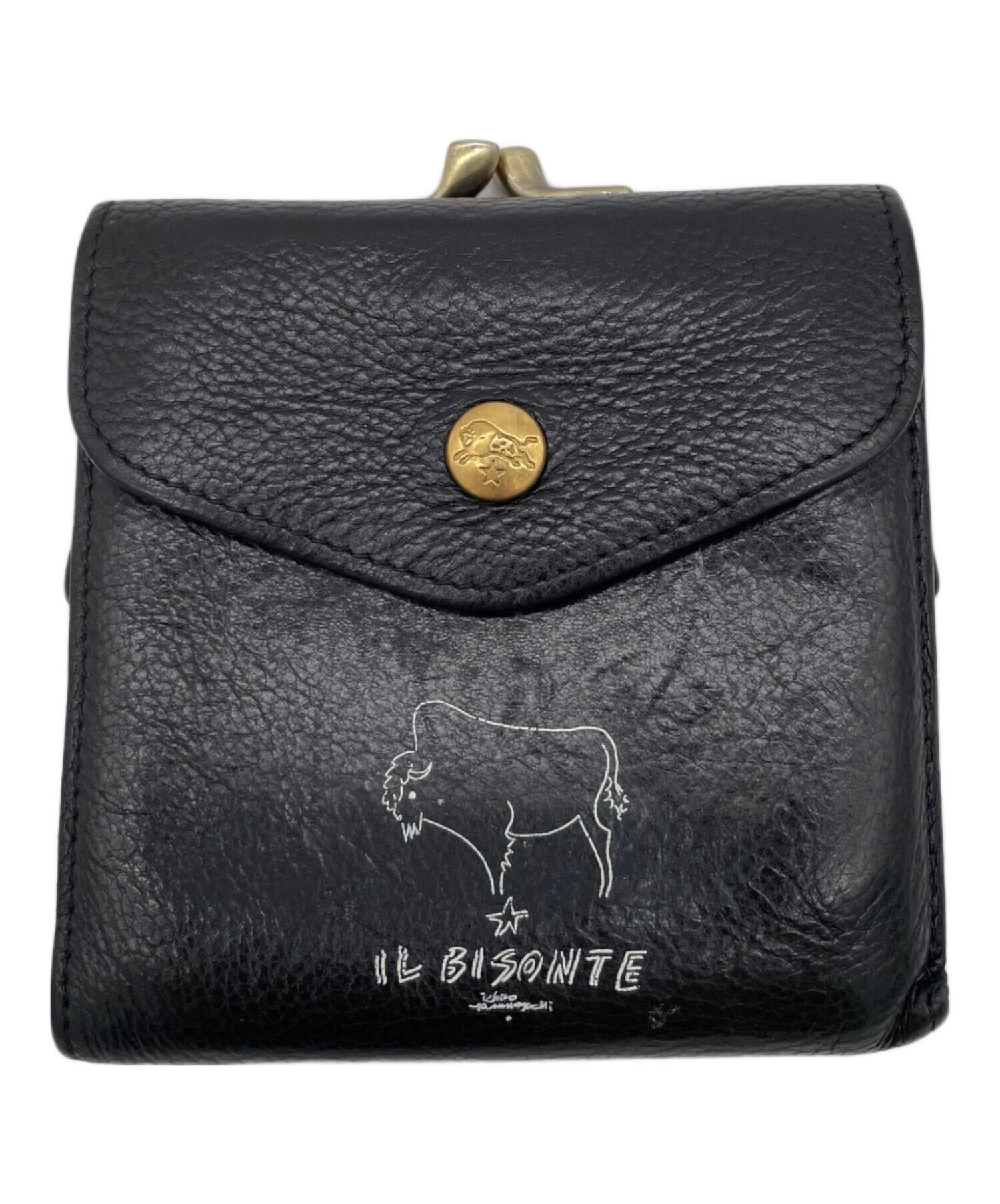 中古・古着通販】IL BISONTE (イル ビゾンテ) がま口財布 ブラック