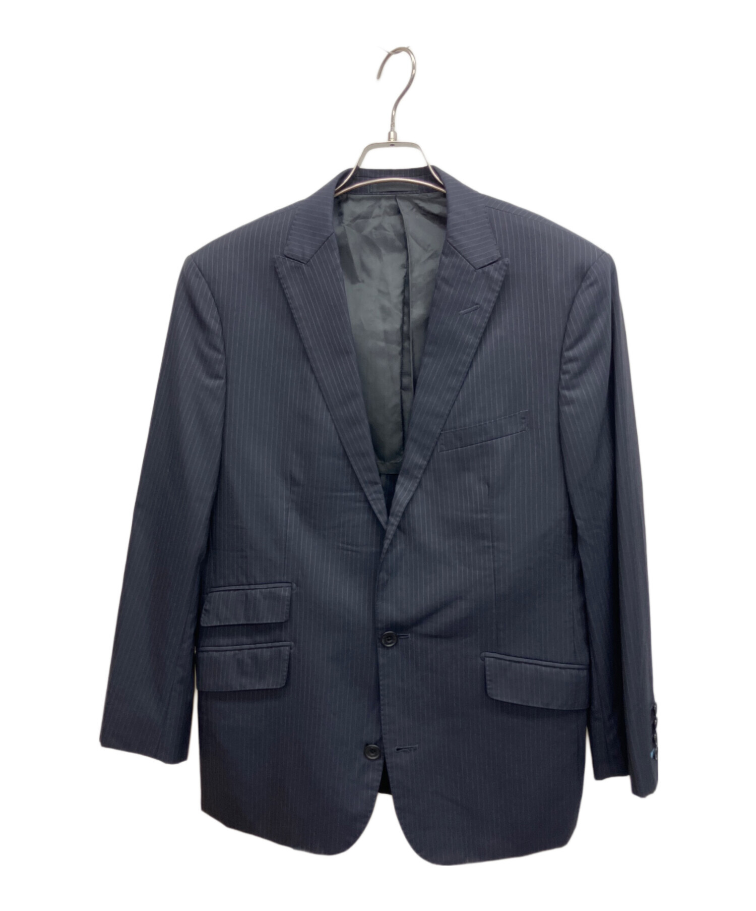 【未使用級】Burberry テーラードジャケット リネン ネイビー A5 中古・古着通販】BURBERRY (バーバリー) テーラードジャケット