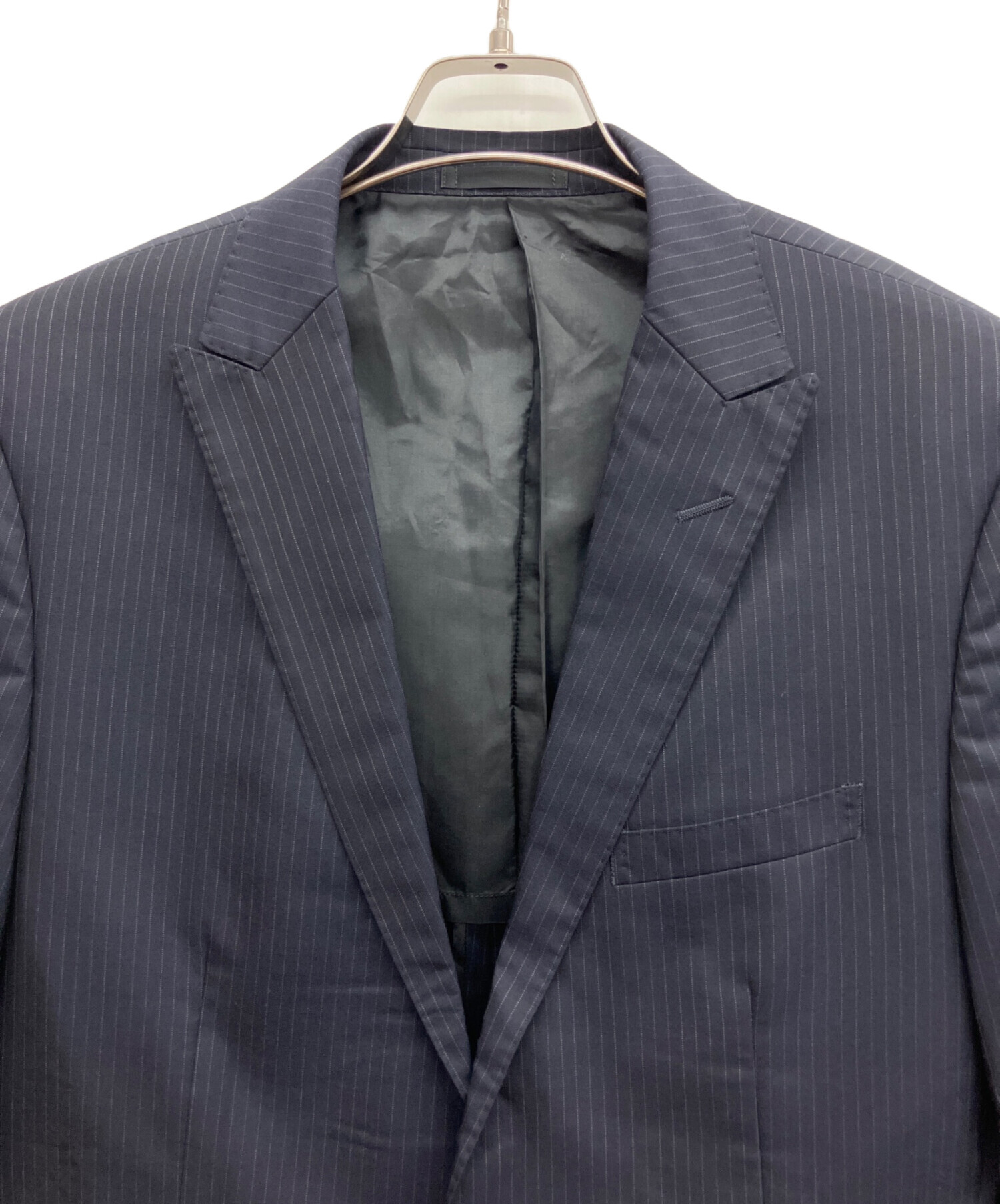 【未使用級】Burberry テーラードジャケット リネン ネイビー A5 中古・古着通販】BURBERRY (バーバリー) テーラードジャケット