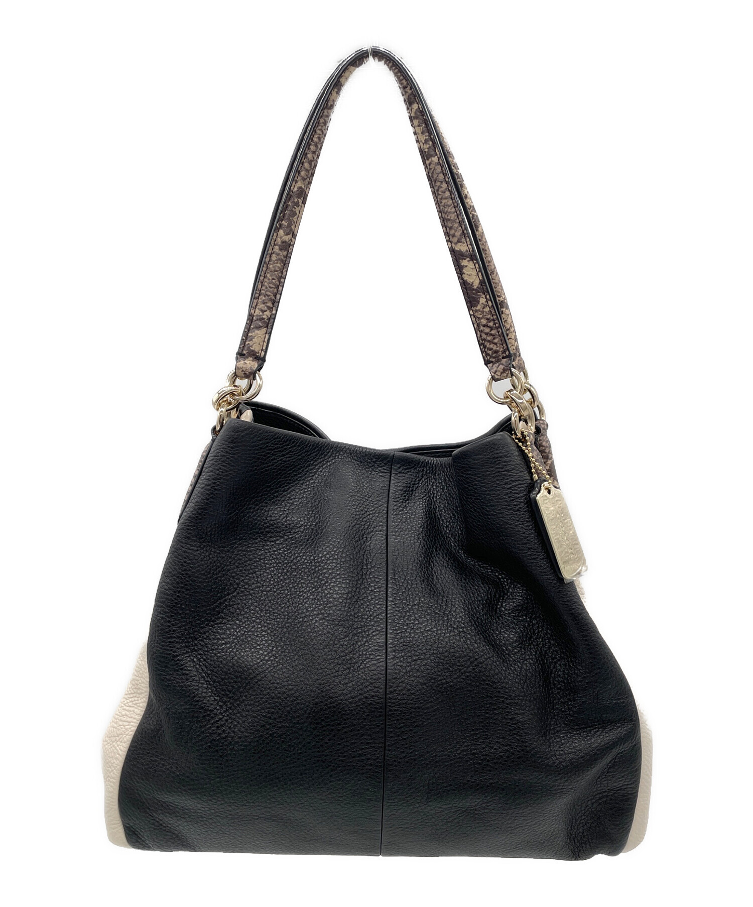 未使用級　COACH コーチ　ハンドバッグ　M8528 中古・古着通販】COACH (コーチ) ハンドバッグ ブラック×ホワイト