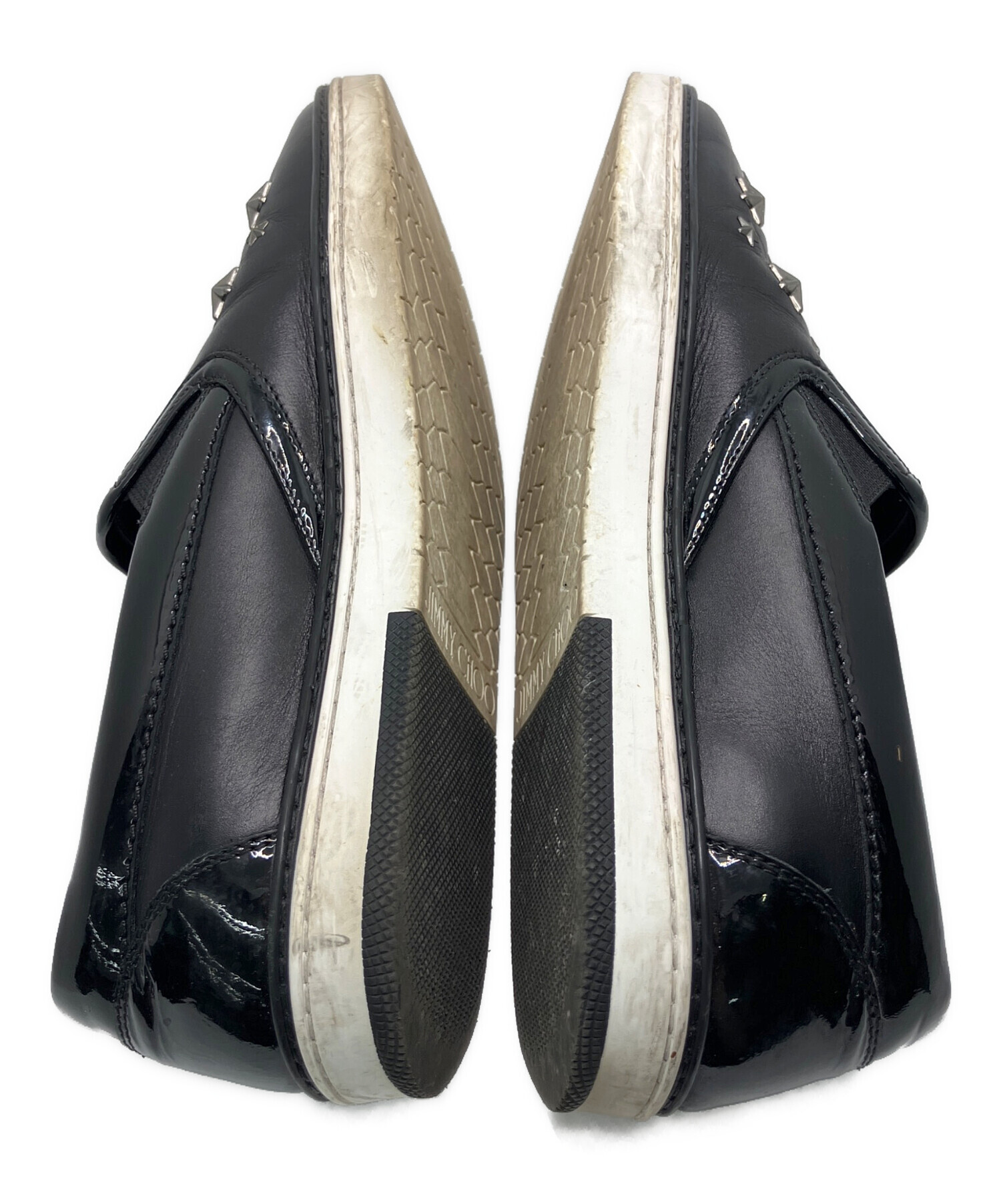 【トラジ】JimmyChoo☆ジミーチュウ　ブラック スリッポン パール 中古・古着通販】JIMMY CHOO (ジミーチュウ) スリッポン ブラック
