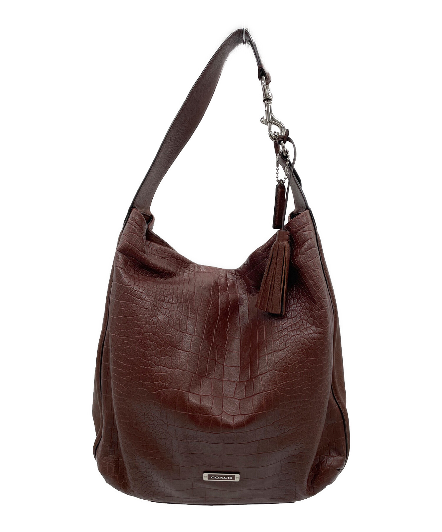COACH ハンドバッグ メタリックブラウン レザー 美品 COACH ブラウンレザー ハンドバッグ ショルダーバック 中古・古着
