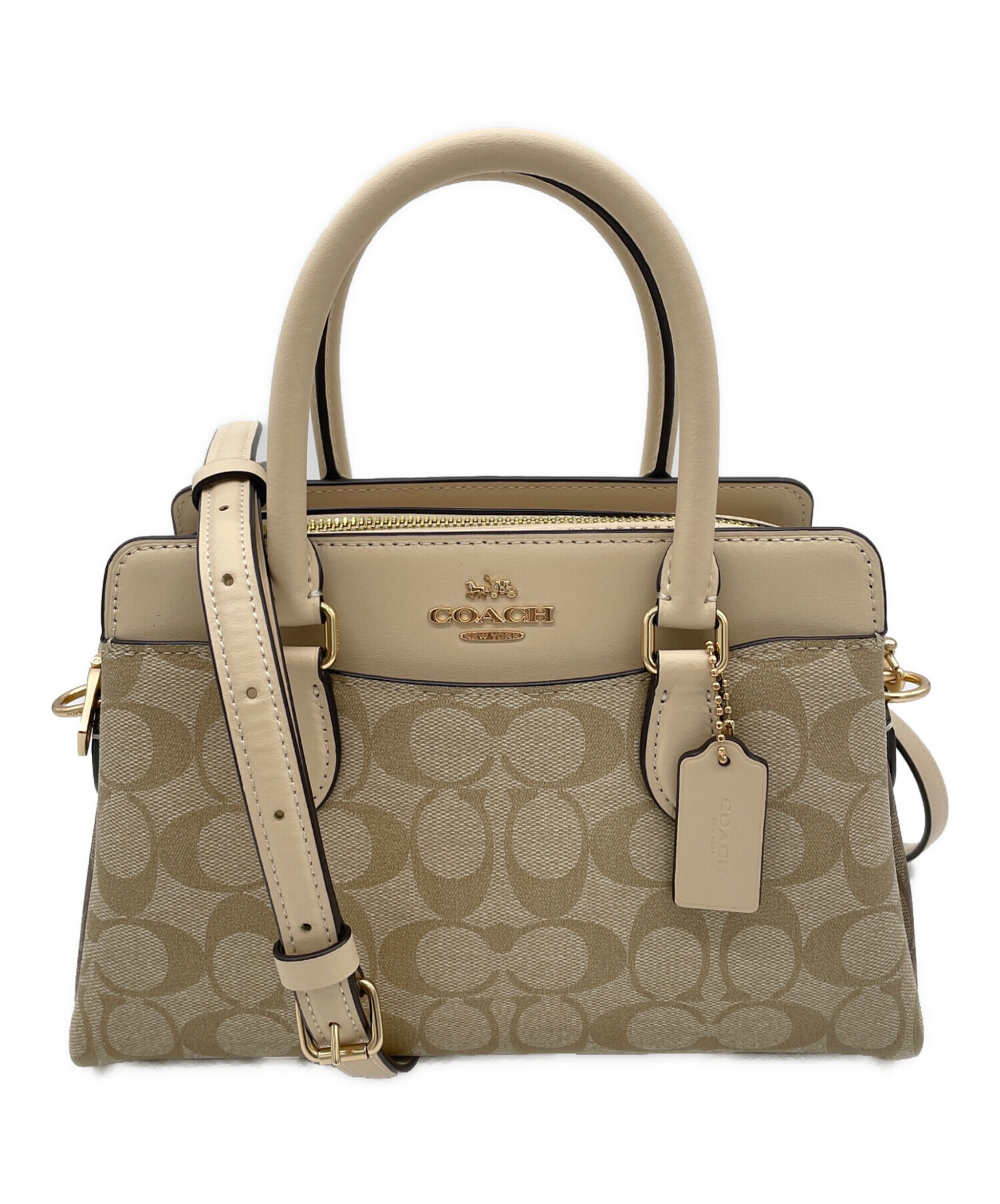 中古・古着通販】COACH (コーチ) 2WAYバッグ カーキ｜ブランド・古着 