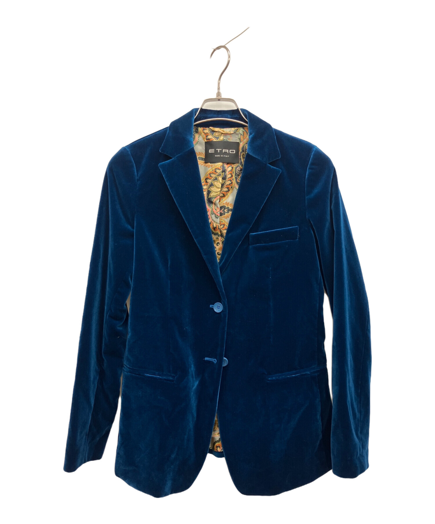 中古・古着通販】ETRO (エトロ) ベロアジャケット ブルー サイズ:42