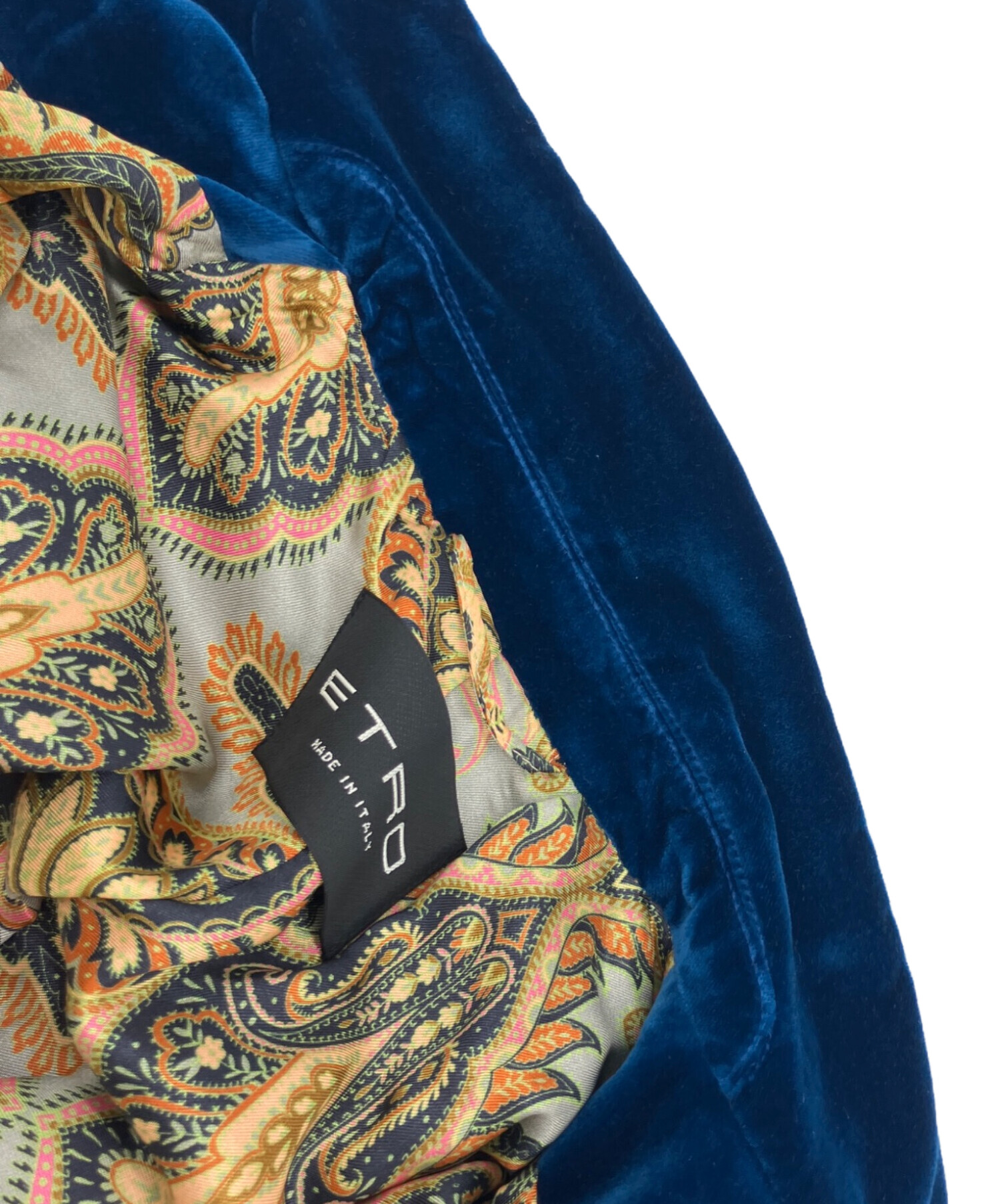 中古・古着通販】ETRO (エトロ) ベロアジャケット ブルー サイズ:42