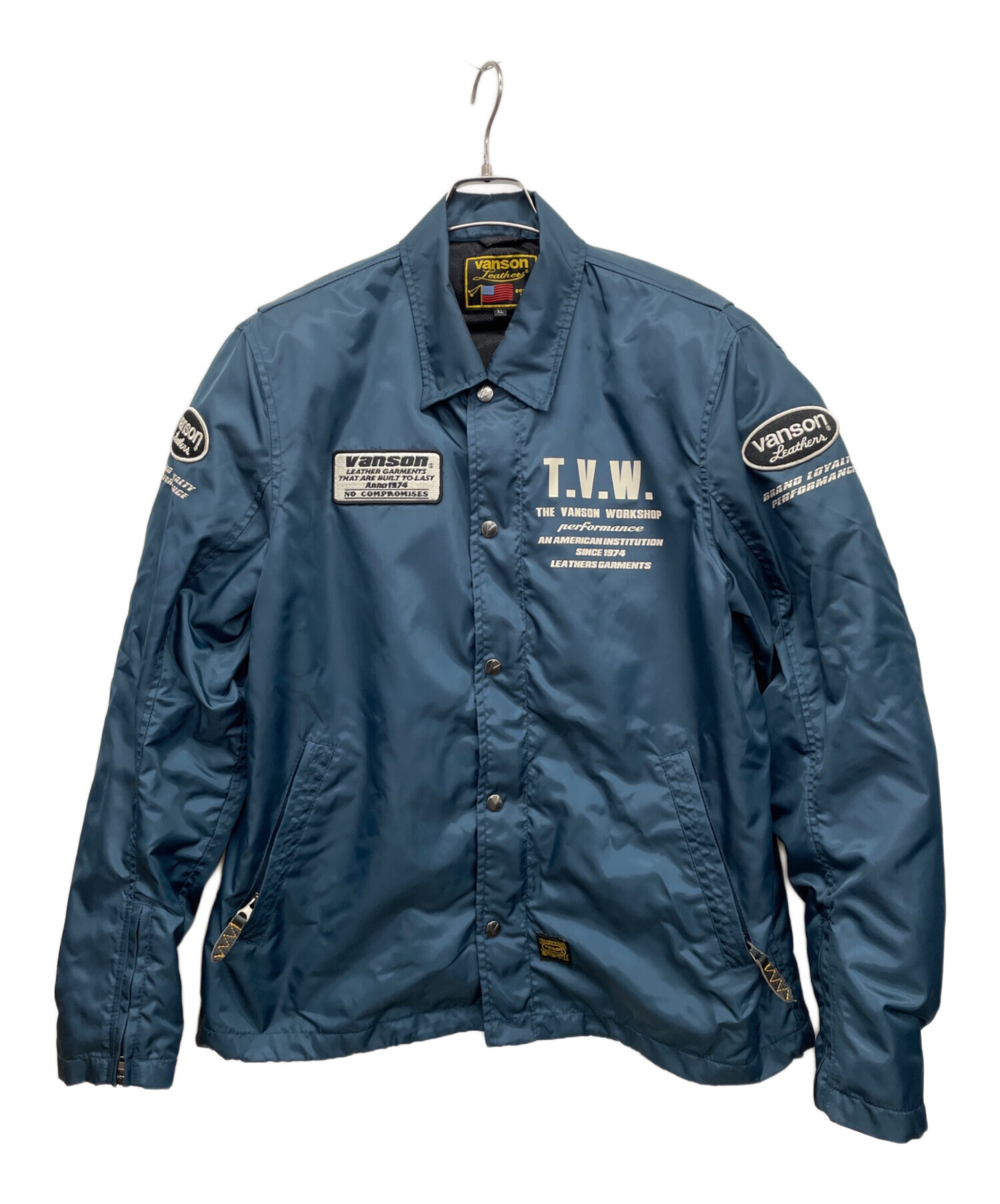 中古・古着通販】VANSON (バンソン) コーチジャケット ブルー サイズ 