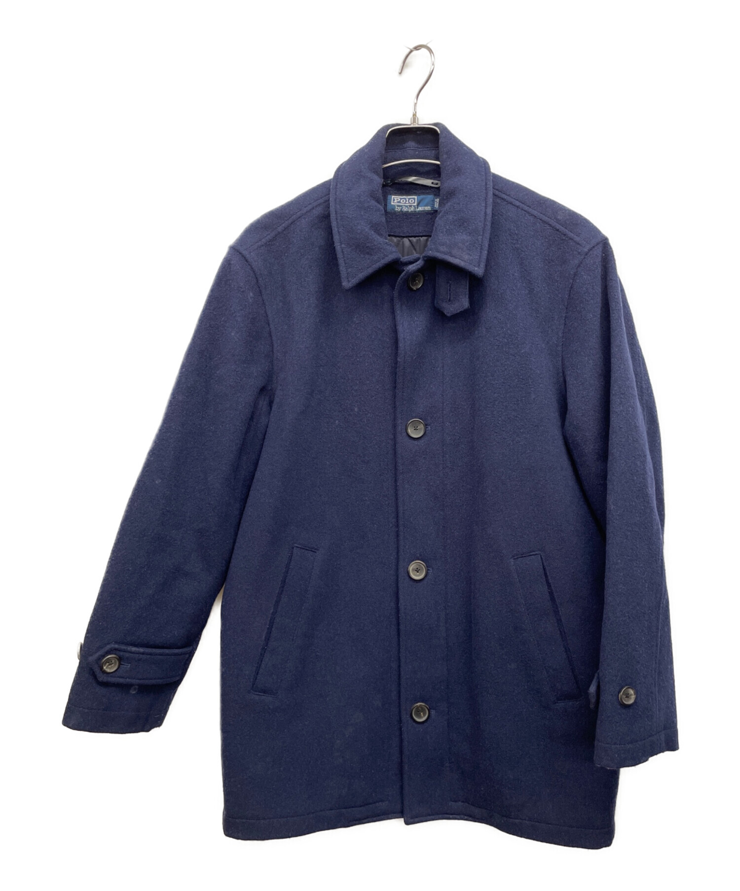 POLO RALPH LAUREN ウール混 チェスターコート 42S ネイビー 中古・古着通販】POLO RALPH LAUREN (ポロ・ラルフローレン) ウール混