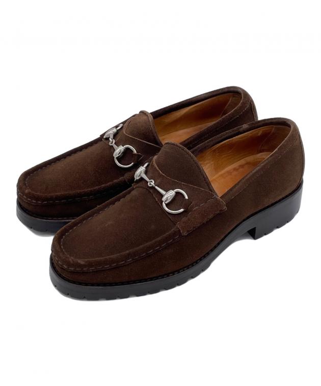 中古・古着通販】GUCCI (グッチ) ホースビットローファー ブラウン