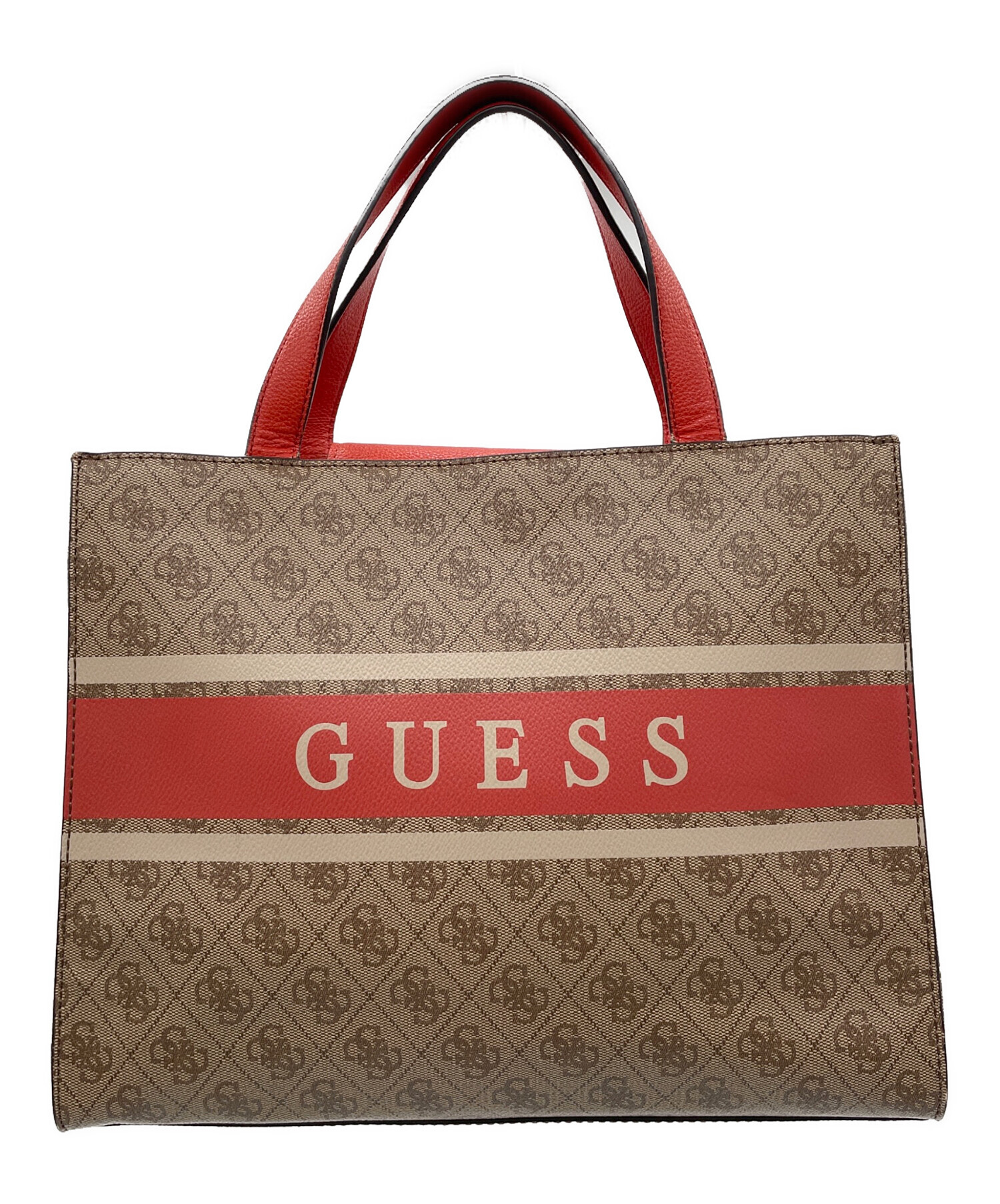 中古・古着通販】GUESS (ゲス) ハンドバッグ レッド×ブラウン 