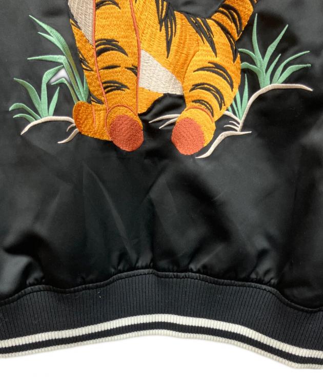 男女兼用 M 初期 ティガー スカジャン ディズニーリゾート ジャンパー 虎 黒 中古・古着通販】Disney RESORT (ディズニーリゾート) スカジャン