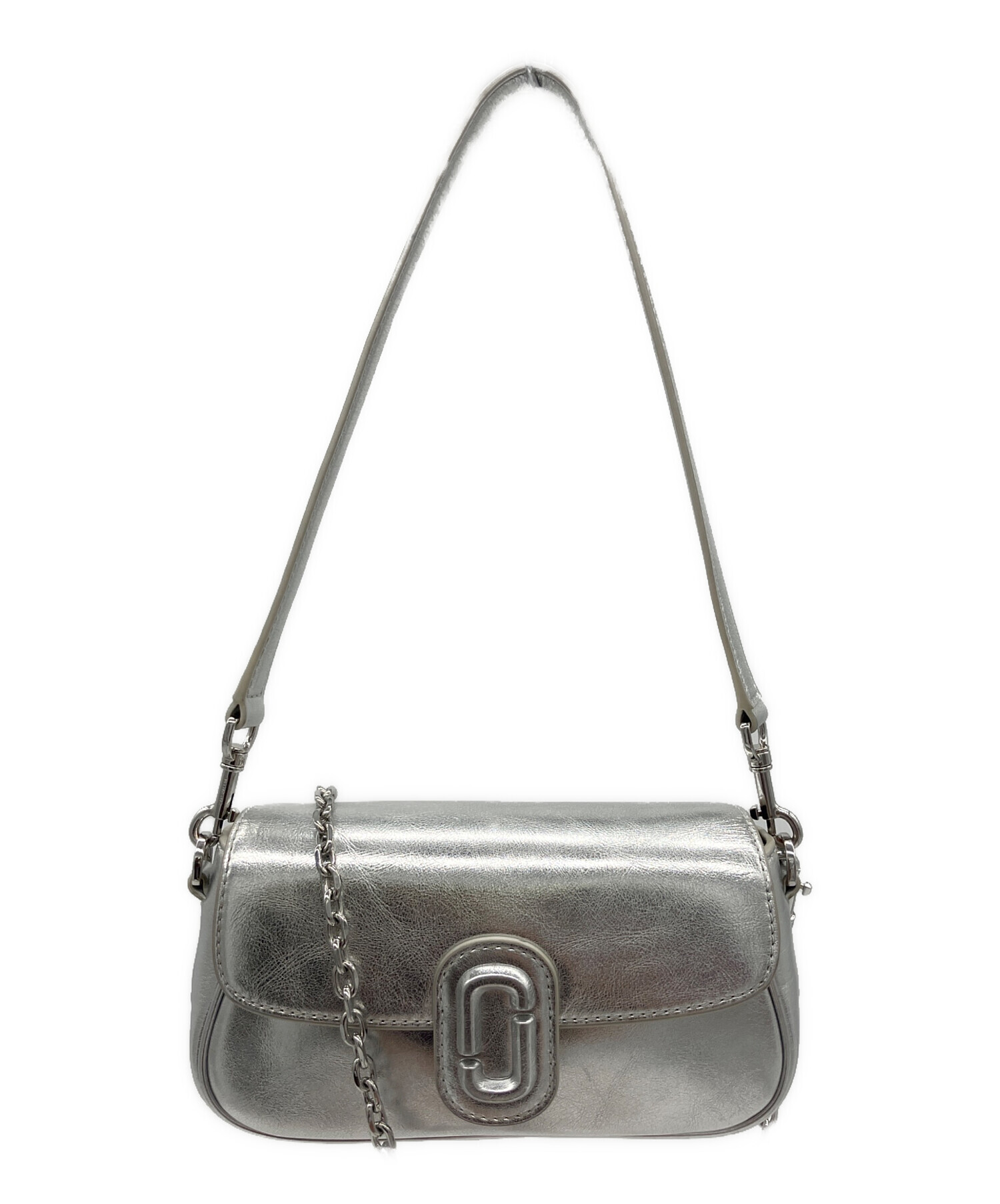 マークジェイコブス　レザー　2WAY　ショルダーバッグ　エンボス加工　銀 中古・古着通販】MARC JACOBS (マークジェイコブス) 2WAYバッグ