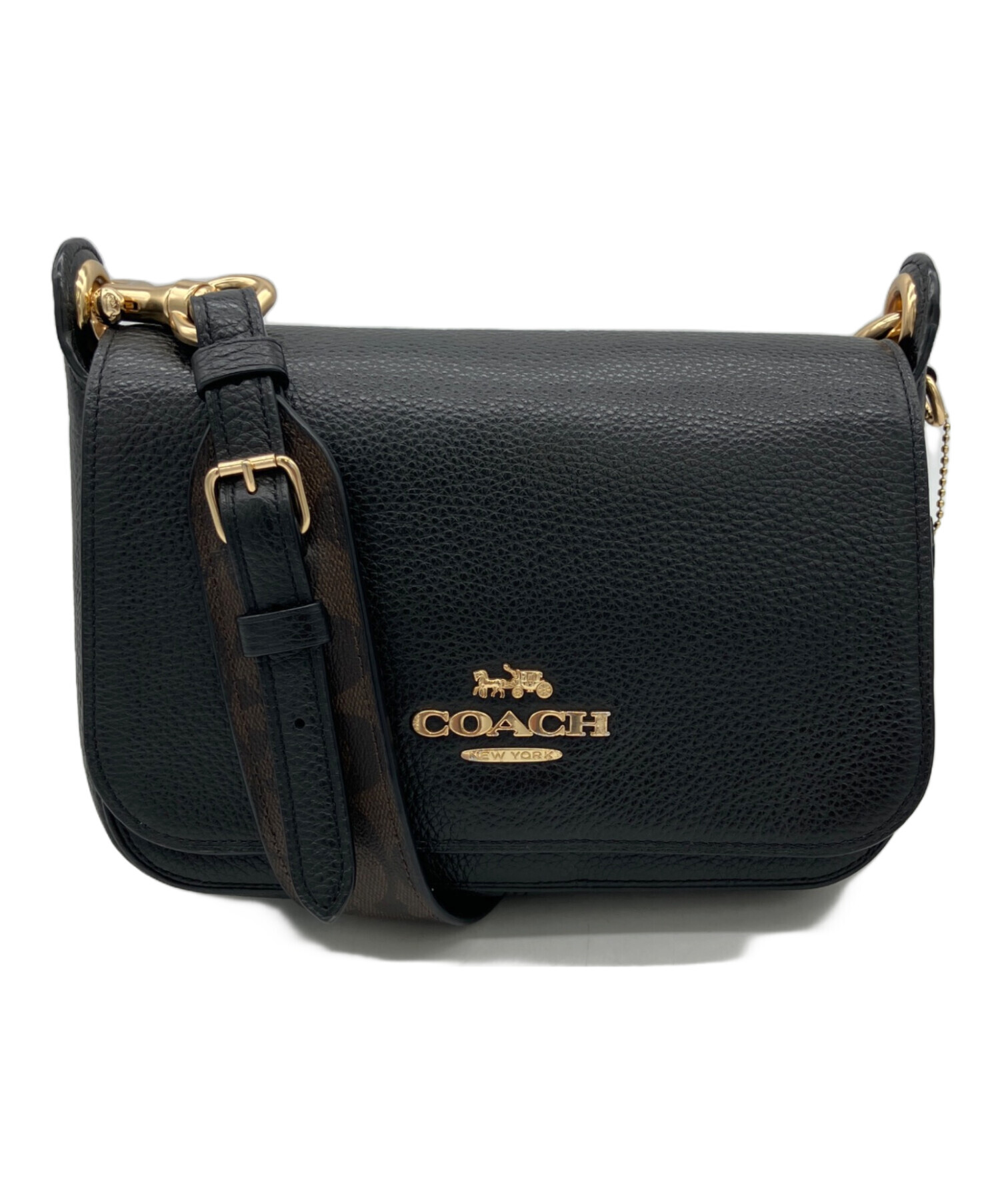 中古・古着通販】COACH (コーチ) ショルダーバッグ ブラック×ブラウン 