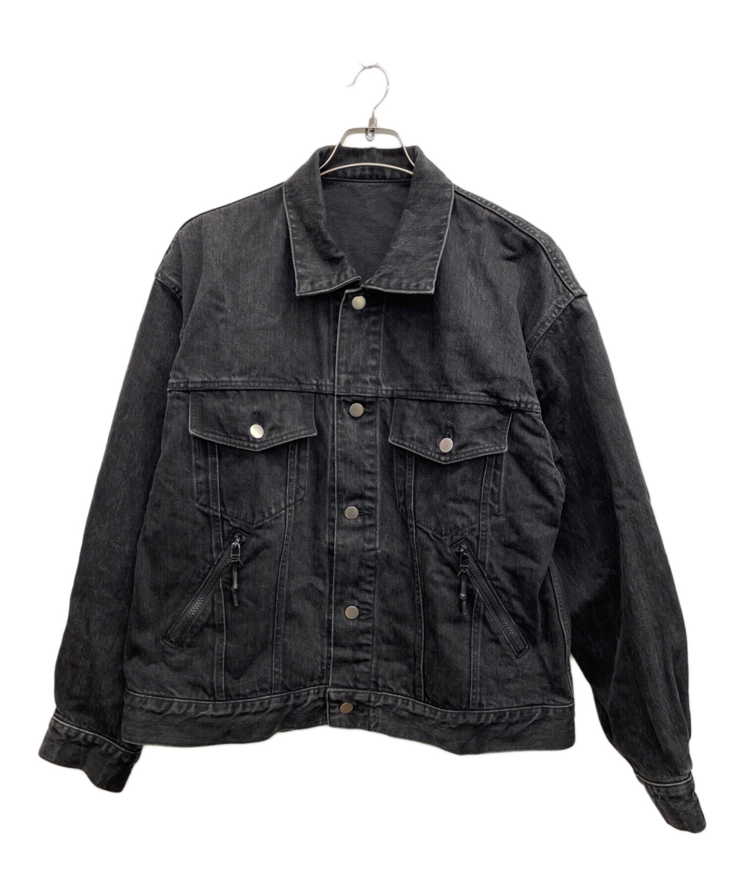 も*ぐ様 ブラックデニムジャケット 中古・古着通販】Name. (ネーム) デニムジャケット ブラック｜ブランド