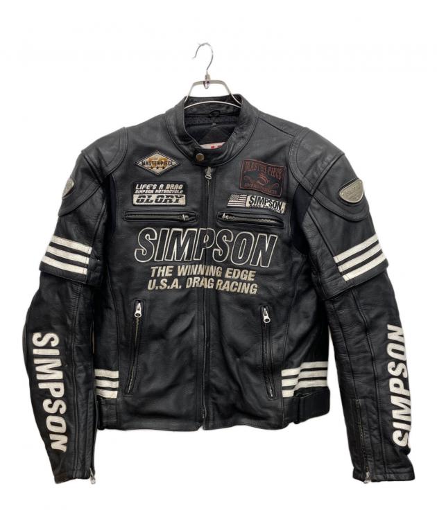 SIMPSON シンプソン ライディングジャケット Lサイズ ブラック グリーン 中古・古着通販】SIMPSON (シンプソン) ライディングジャケット