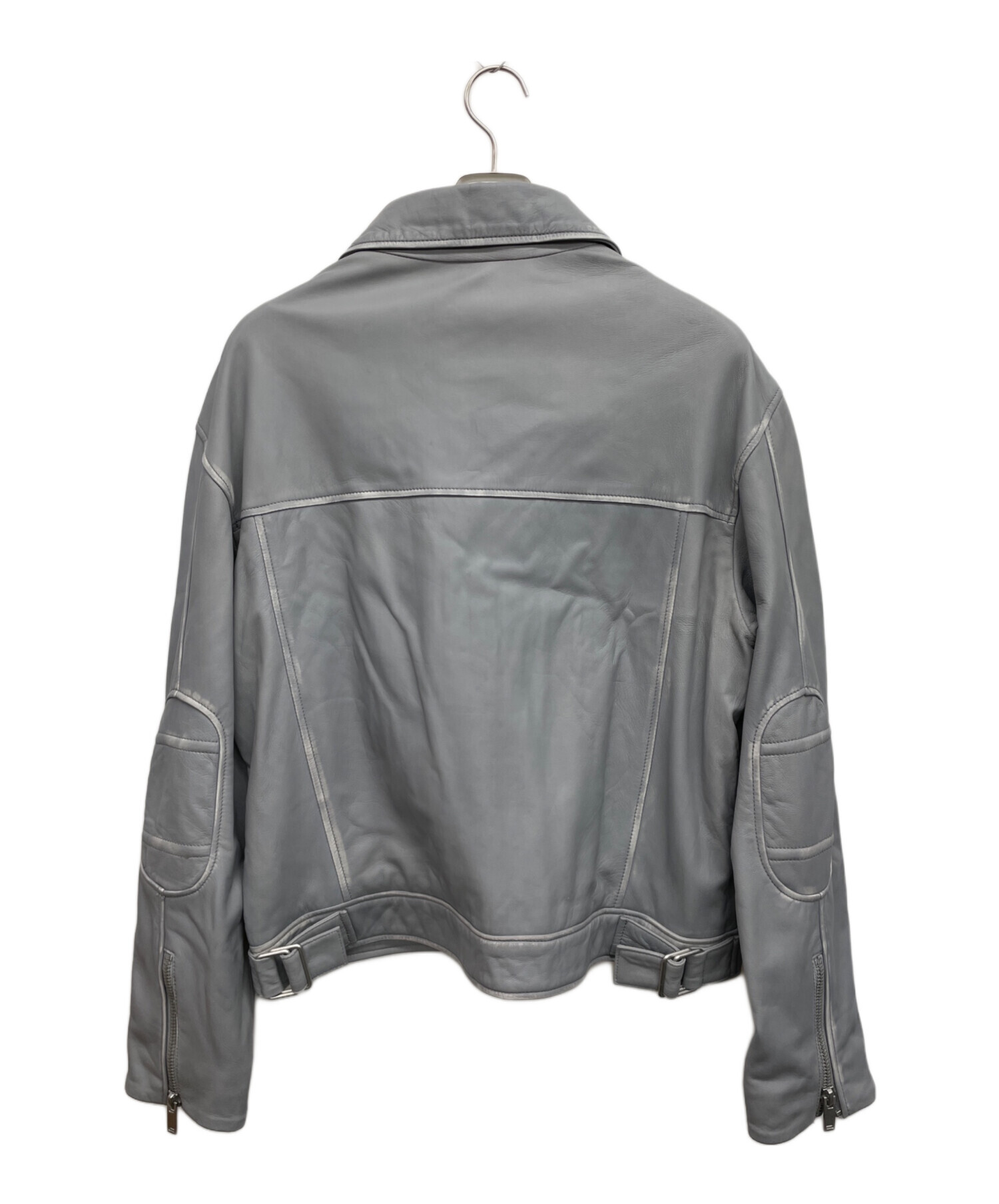ZARA フェイクレザーフーデッドジャケット　Lサイズ 中古・古着通販】ZARA (ザラ) フェイクレザージャケット グレー サイズ