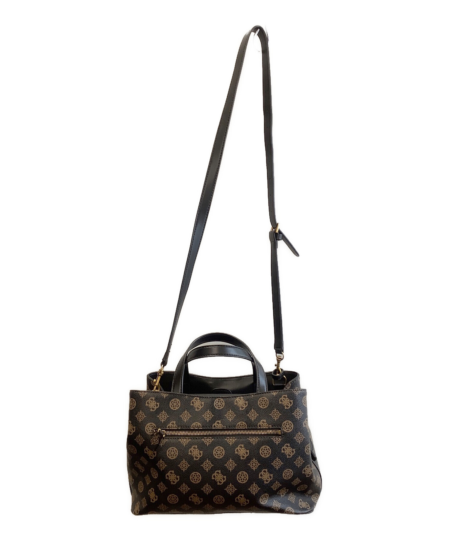 中古・古着通販】GUESS (ゲス) ハンドバッグ ブラック×カーキ