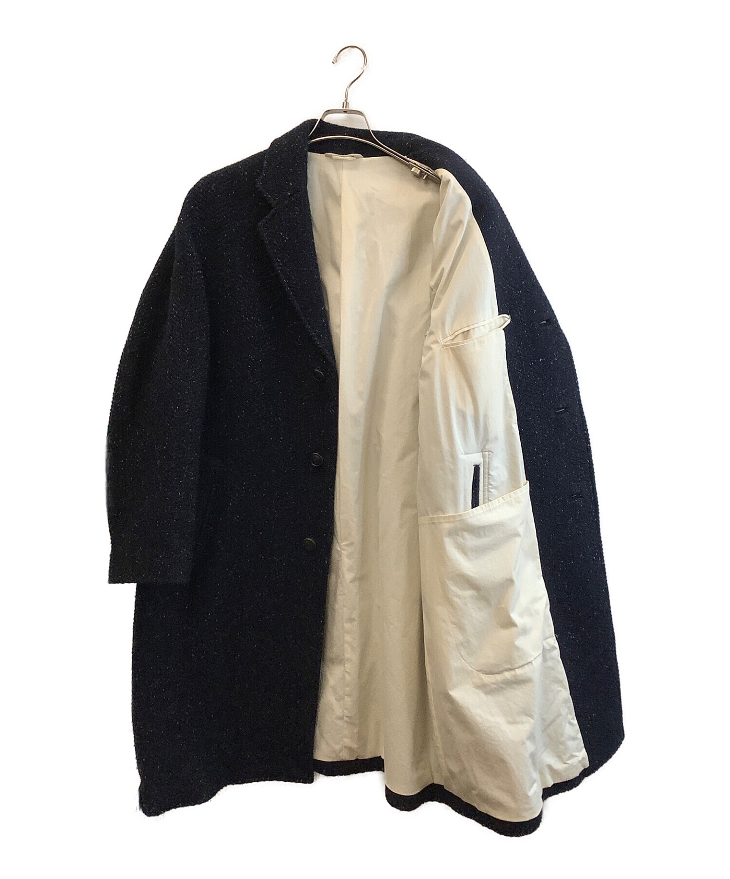 中古・古着通販】Phlannel (フランネル) チェスターコート ネイビー