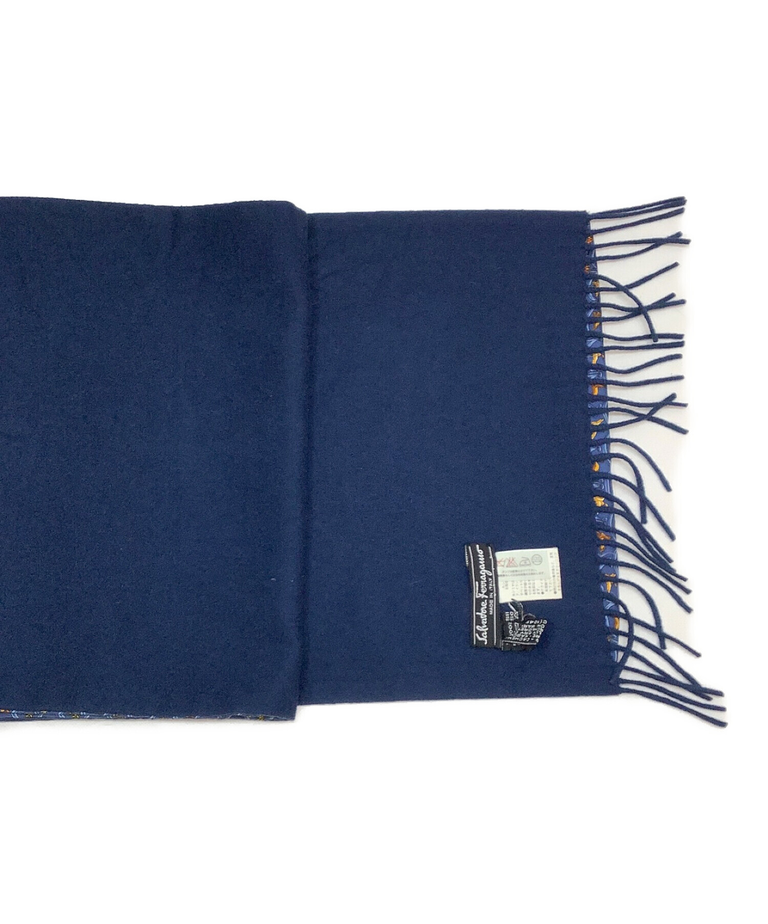 新品Salvatore Ferragamo ネイビー ストール マフラー ストール - メンズ | Ferragamo