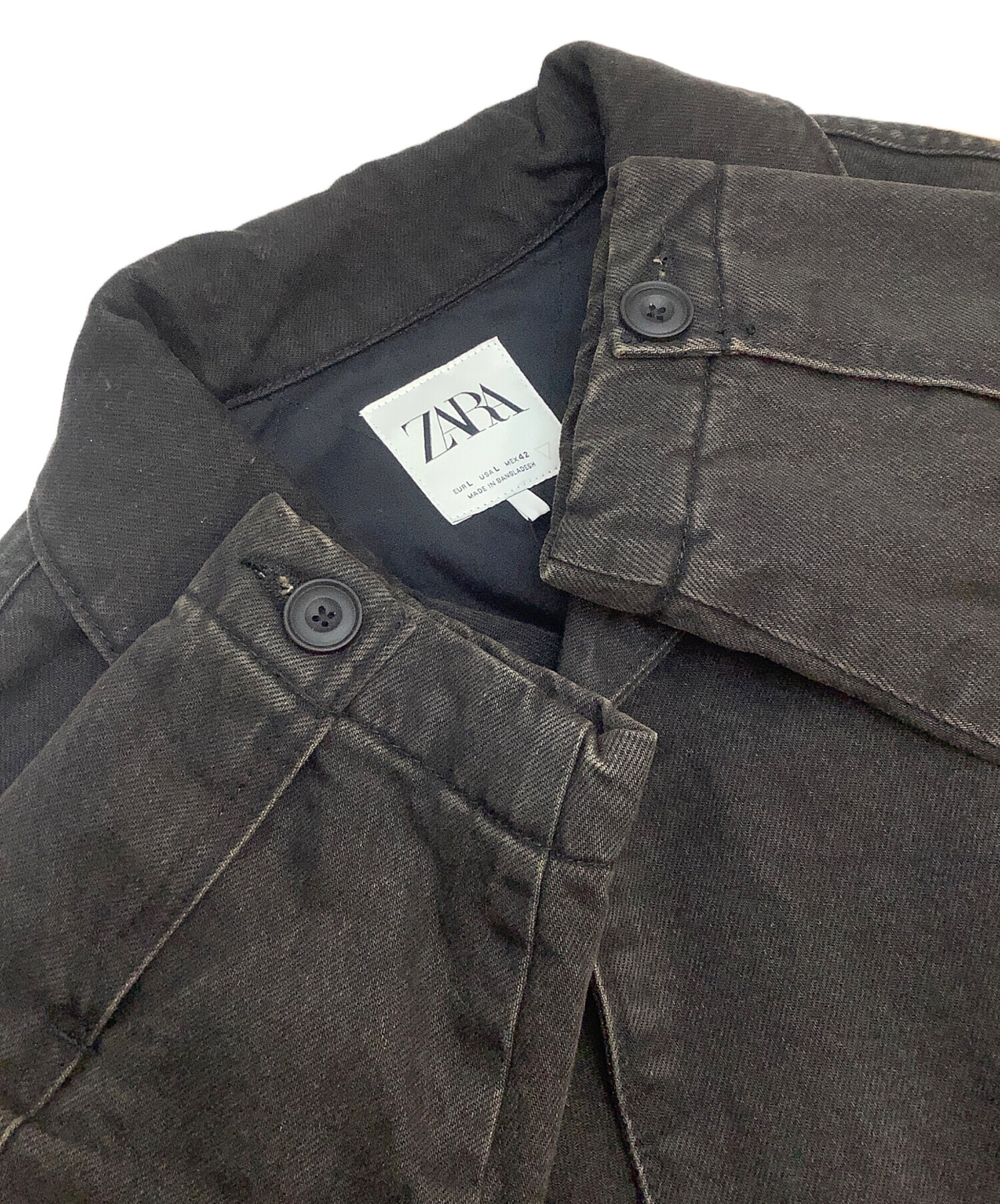 中古・古着通販】ZARA (ザラ) ポケット デニムジャケット ブラック 