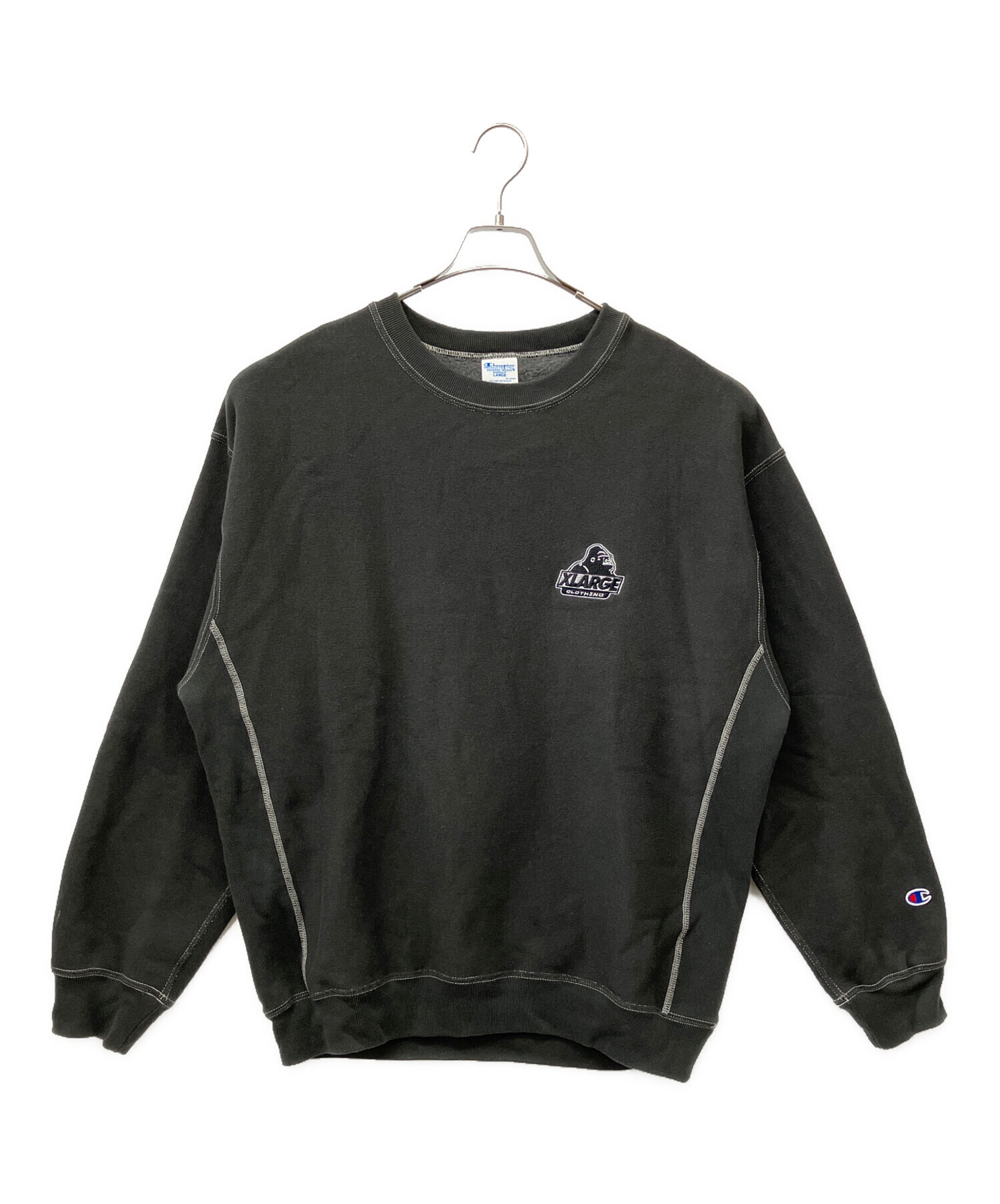 L★古着 チャンピオン Champion 長袖 スウェット パーカー メンズ BYUI 紺 ネイビー 24nov12 中古 スエット トレーナー トップス 古着 チャンピオン Champion 長袖 トレーナー L ホワイト 裏