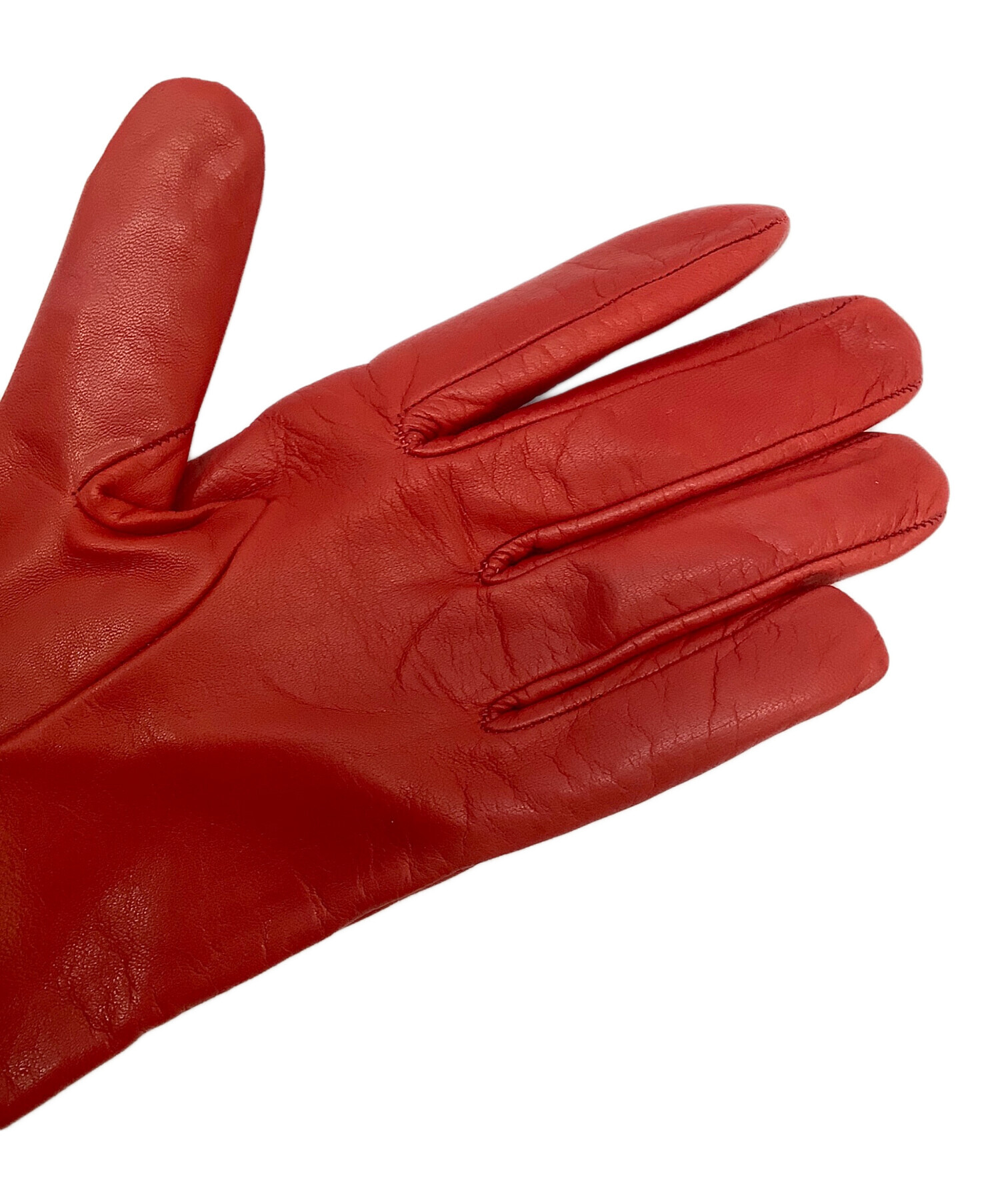 中古・古着通販】CARIDEI (カリデイ) レザーグローブ レッド サイズ:7