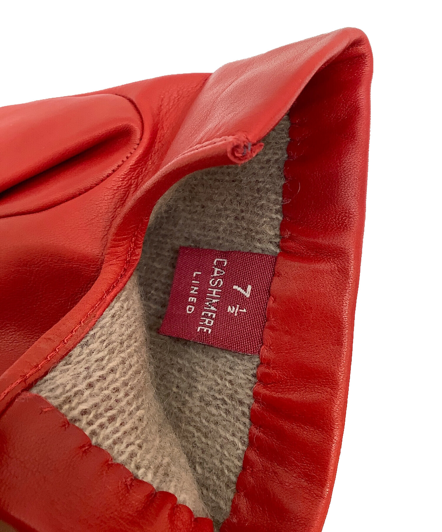 中古・古着通販】CARIDEI (カリデイ) レザーグローブ レッド サイズ:7