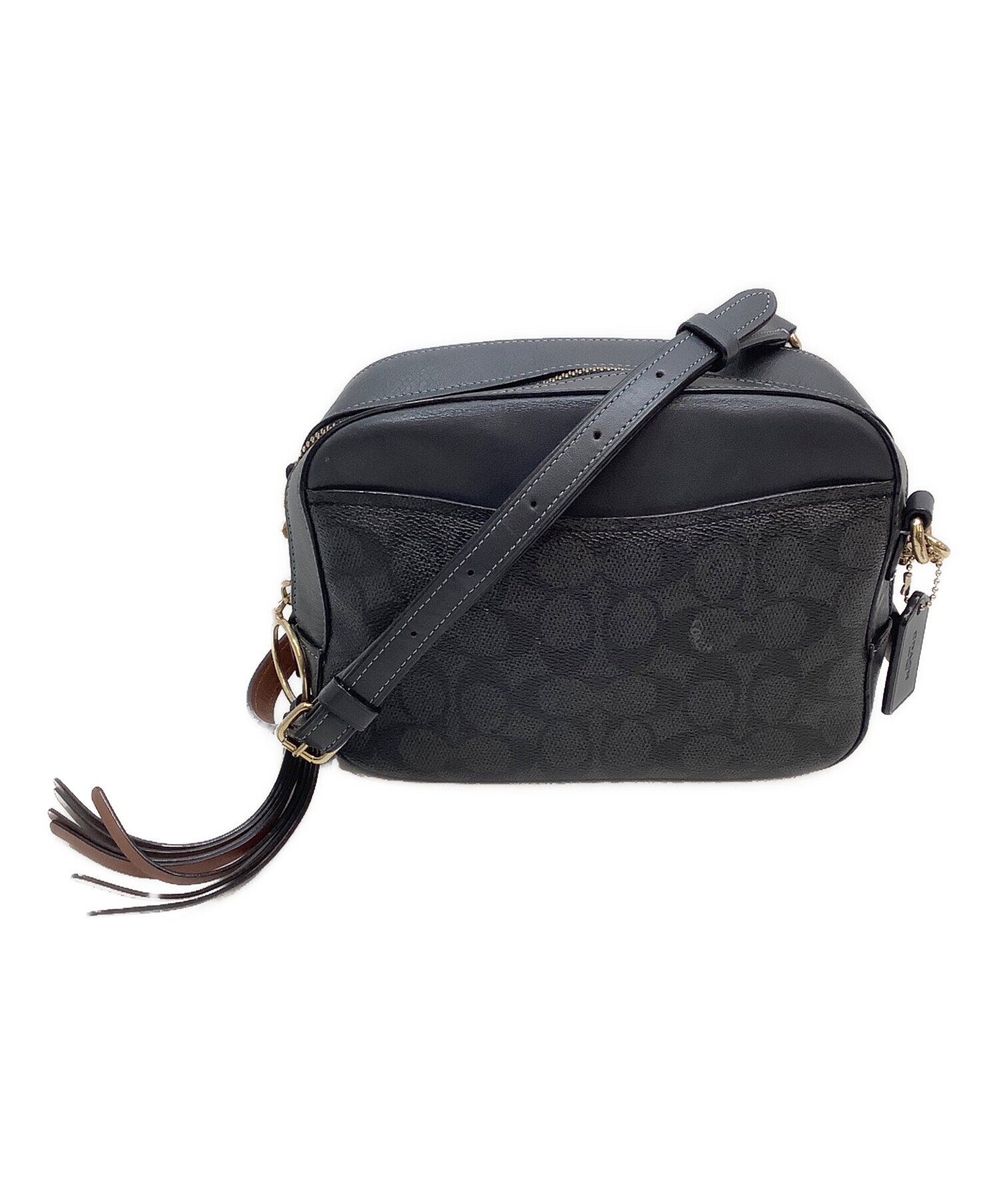 中古・古着通販】COACH (コーチ) ショルダーバッグ ネイビー×ブラウン 