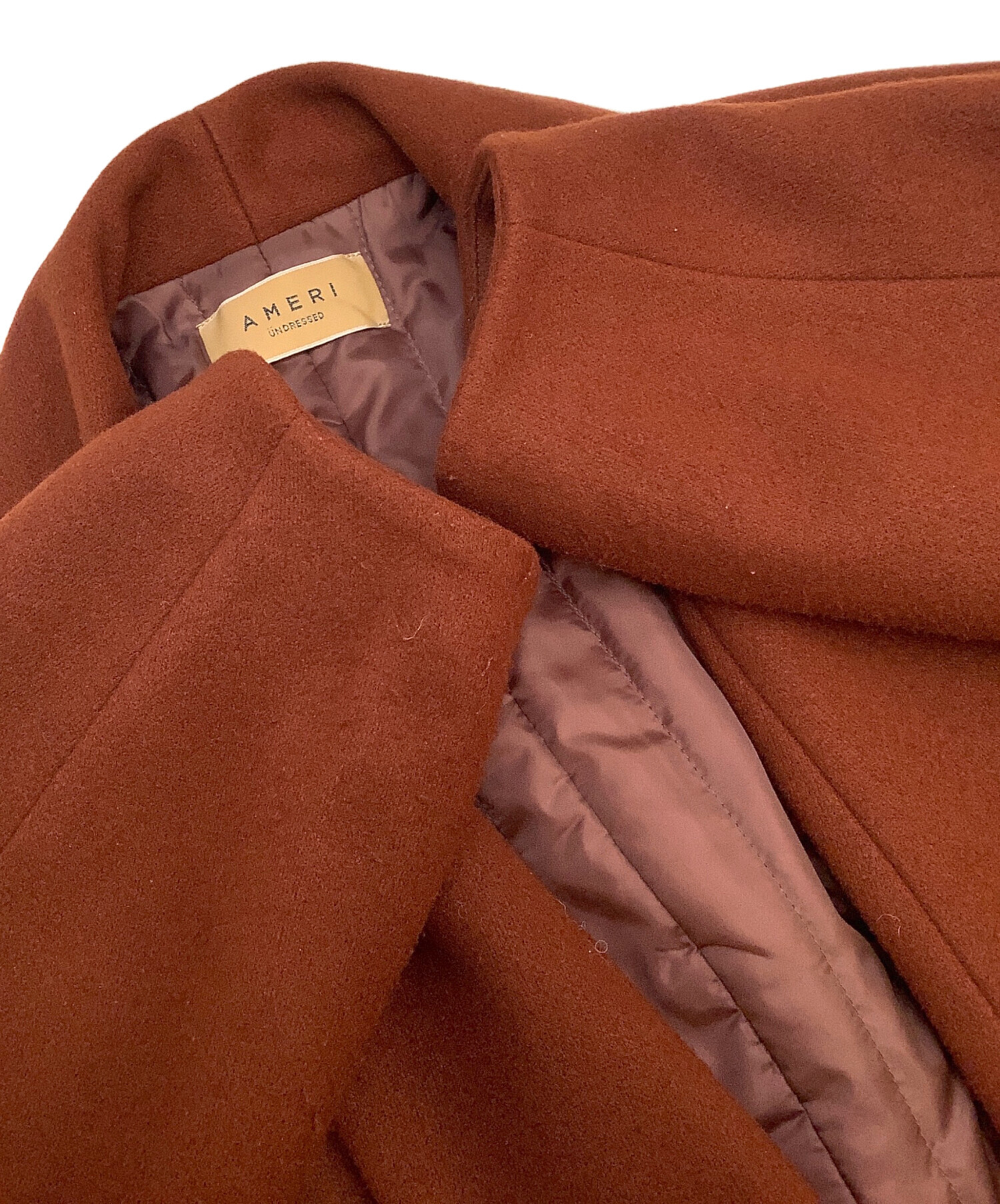 中古・古着通販】Ameri (アメリ) UND FLOWING COLLAR SHORT COAT
